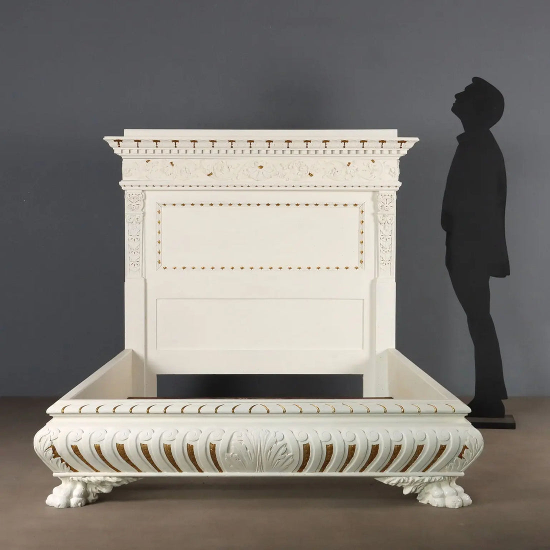 Poplar Bed in Neo-Renaissance Style - Mid 20th Century