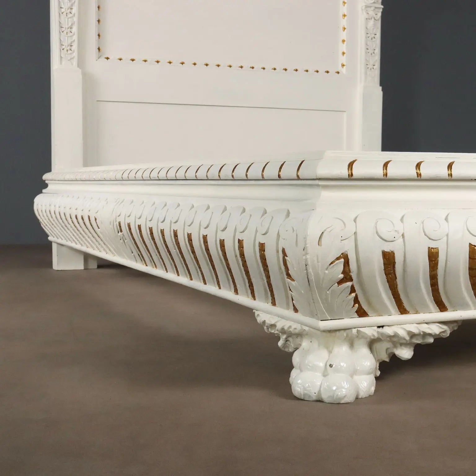 Poplar Bed in Neo-Renaissance Style - Mid 20th Century