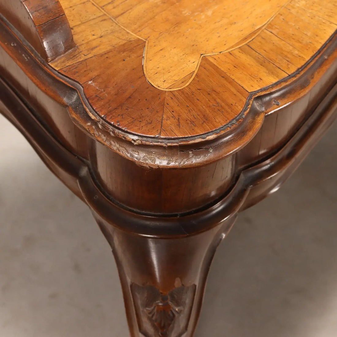 Antique Writing Desk Baroque Style Walnut Italy XX Century