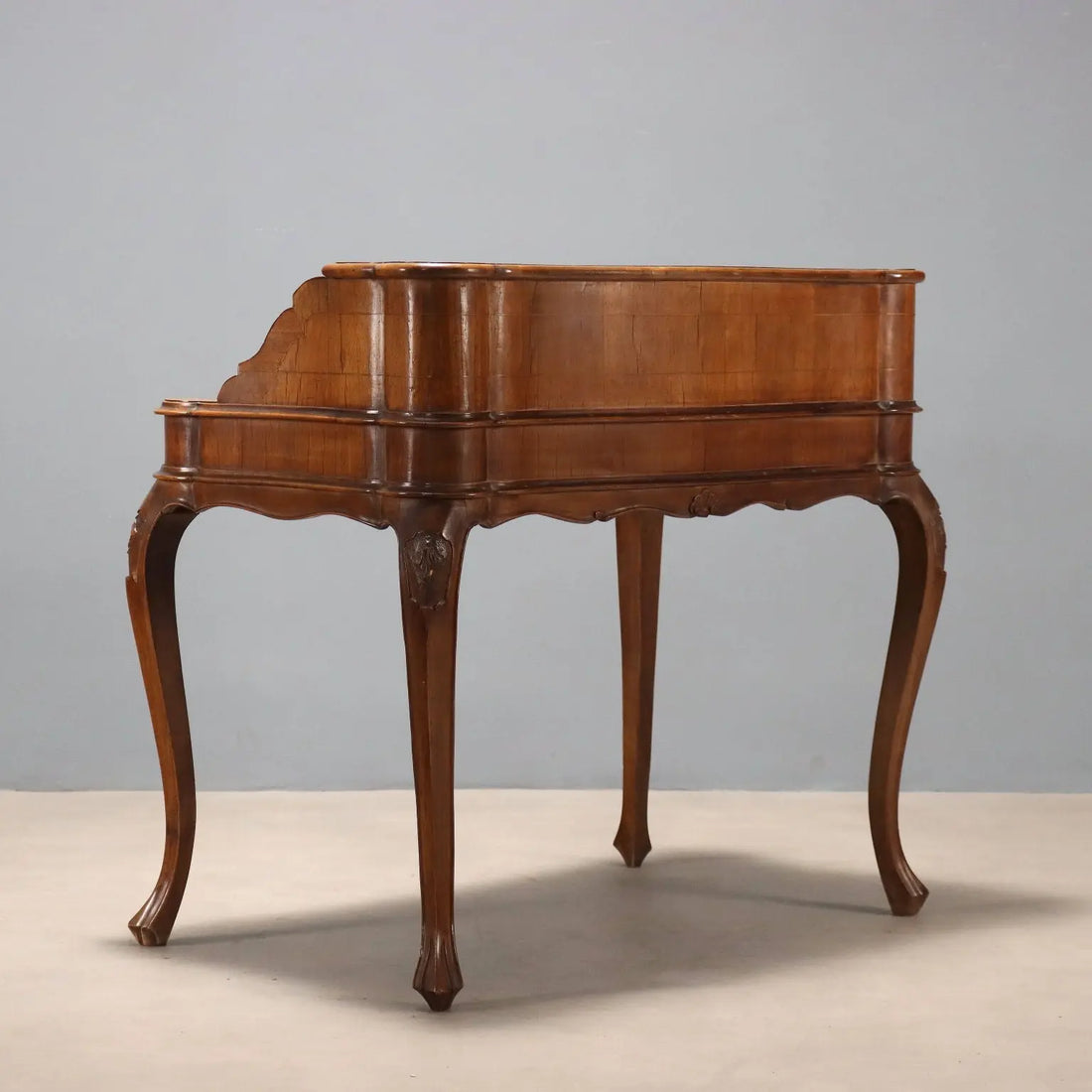 Antique Writing Desk Baroque Style Walnut Italy XX Century