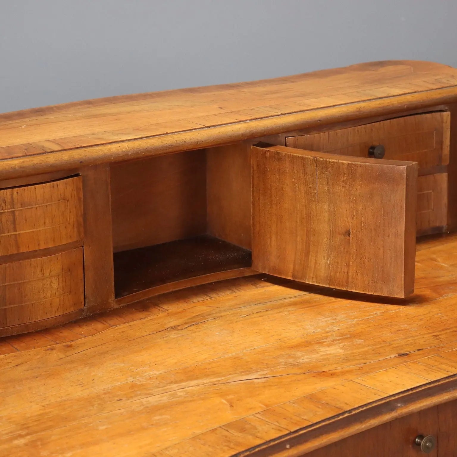 Antique Writing Desk Baroque Style Walnut Italy XX Century