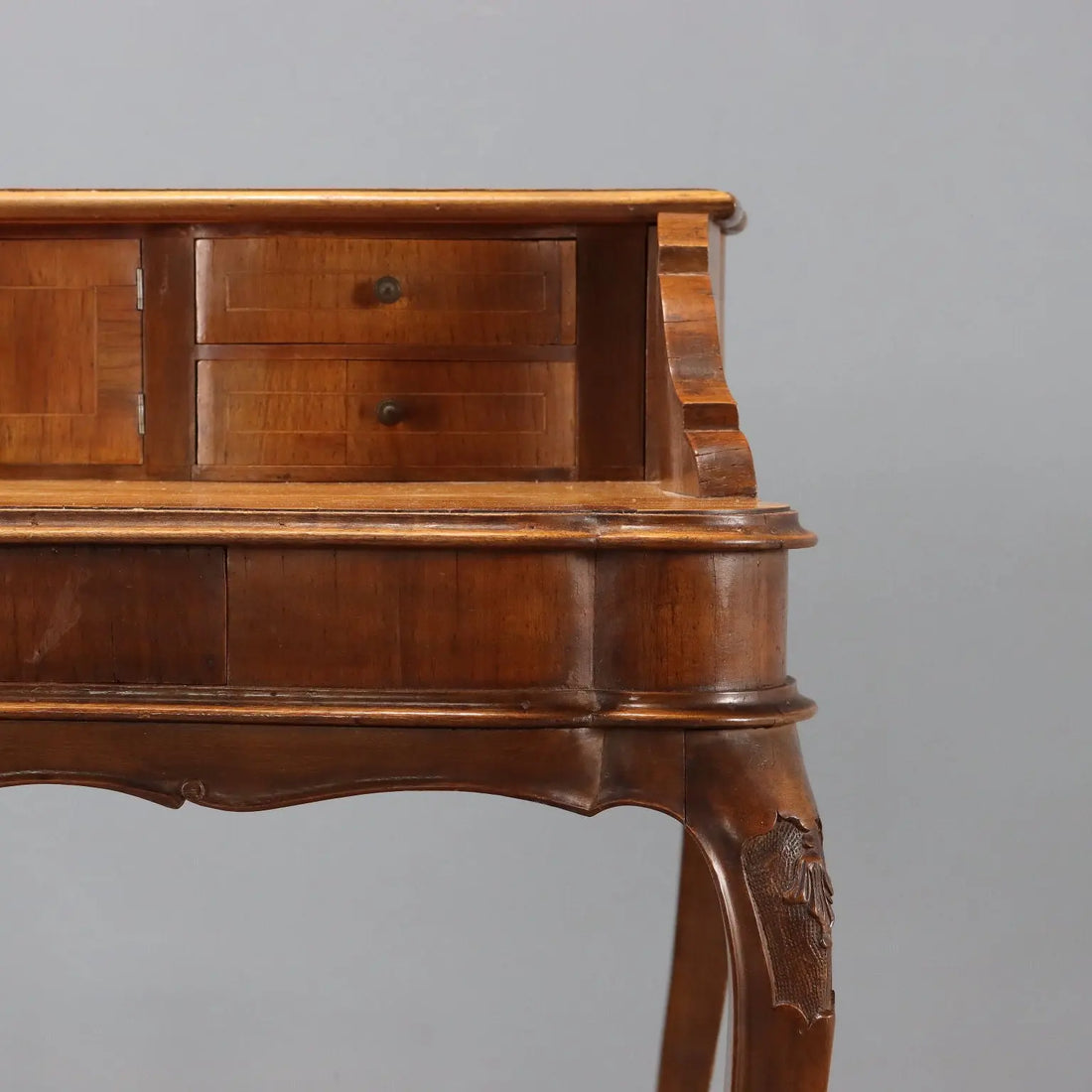 Antique Writing Desk Baroque Style Walnut Italy XX Century