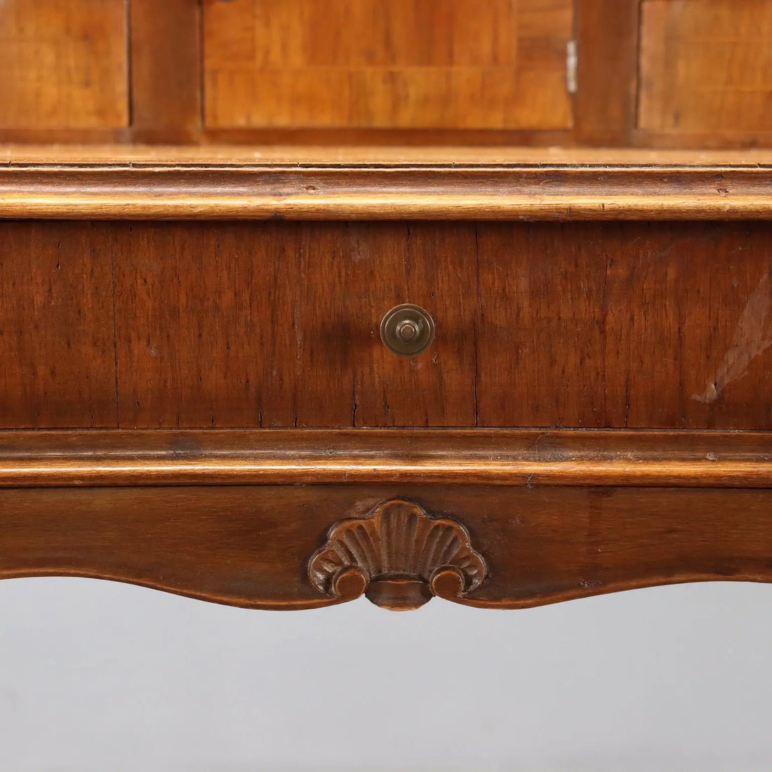 Antique Writing Desk Baroque Style Walnut Italy XX Century