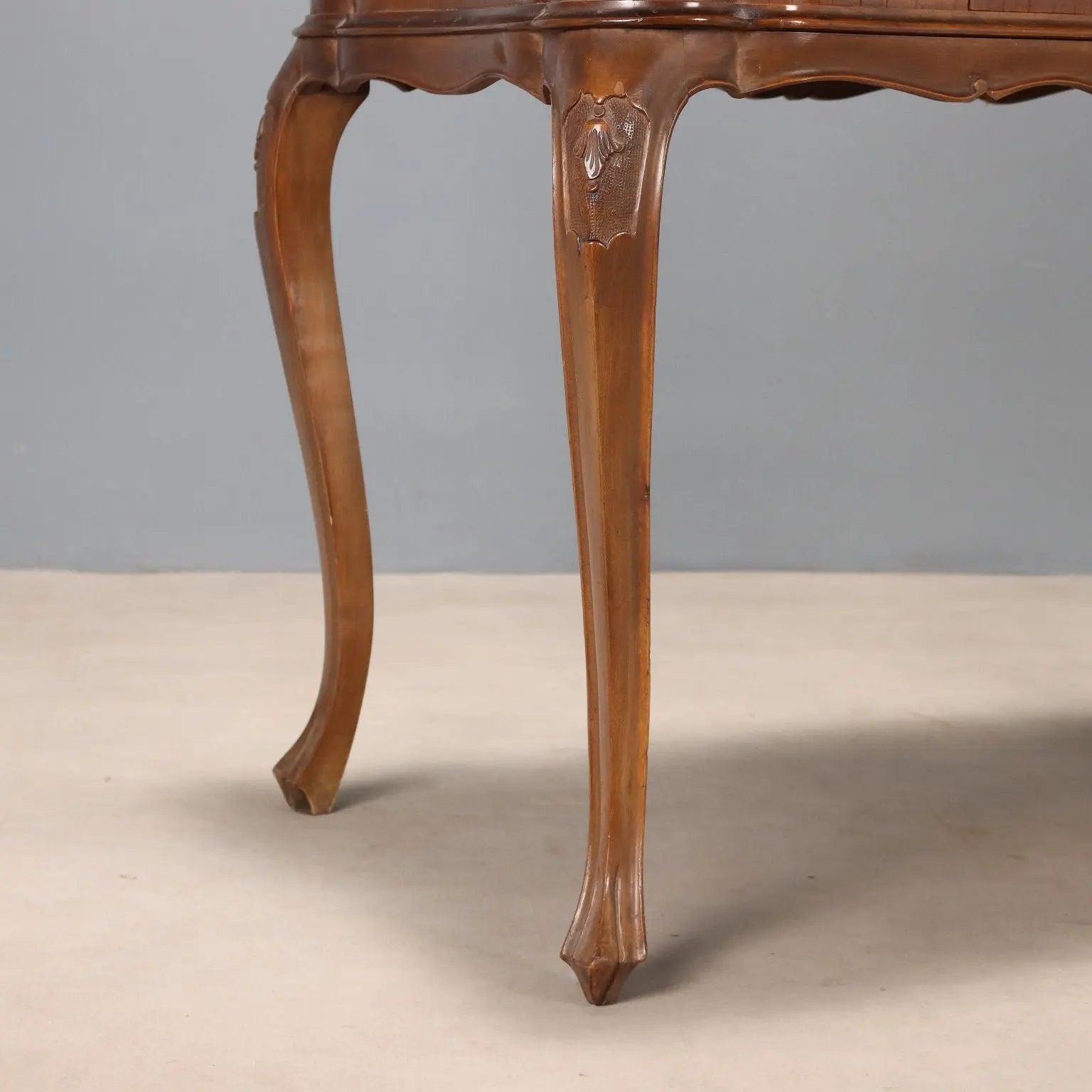 Antique Writing Desk Baroque Style Walnut Italy XX Century