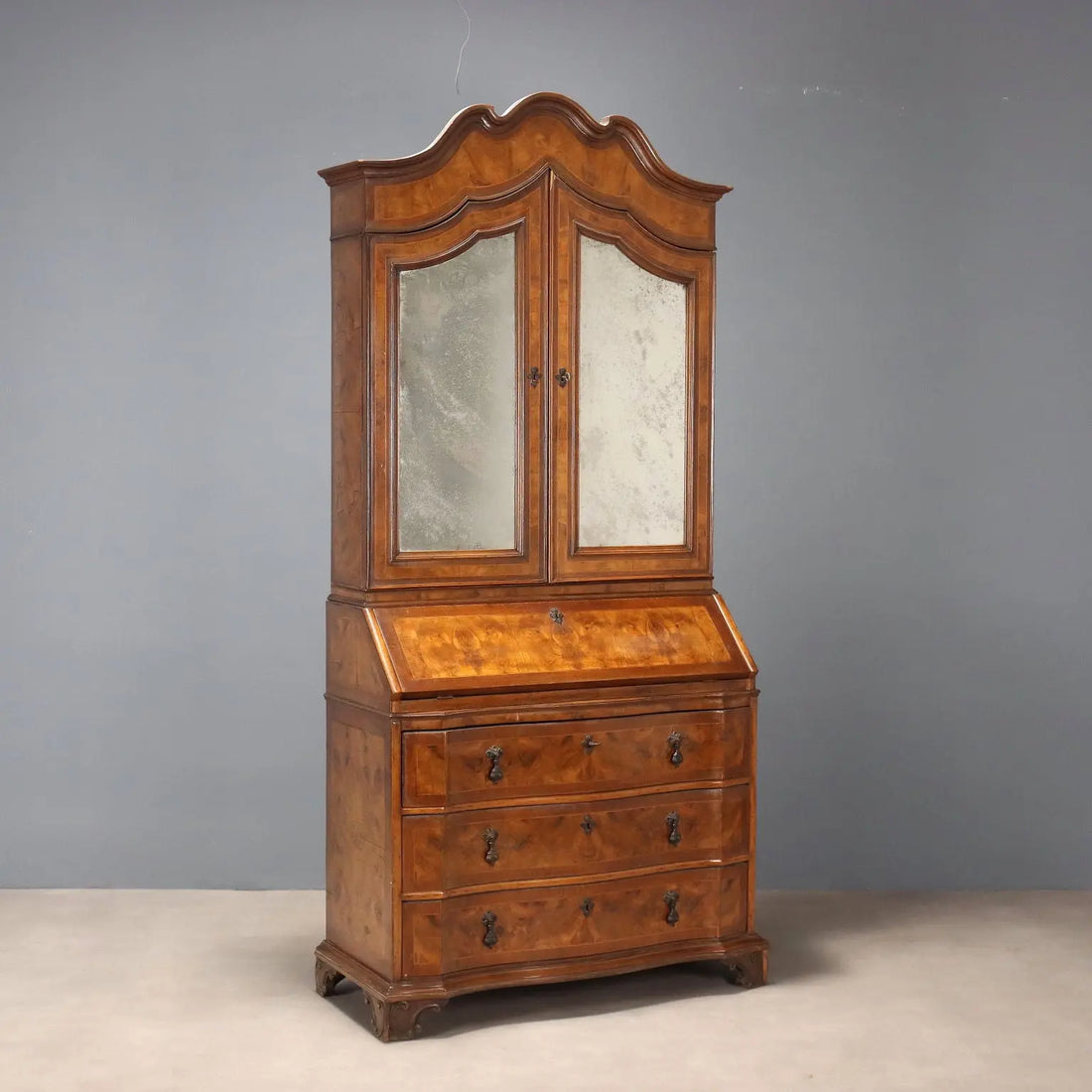 Walnut Style Trumeau - Italy Early 1900s