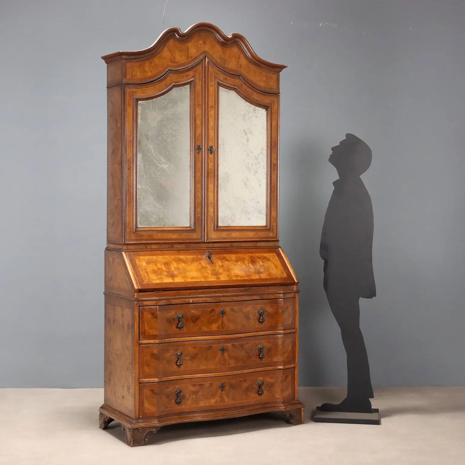 Walnut Style Trumeau - Italy Early 1900s
