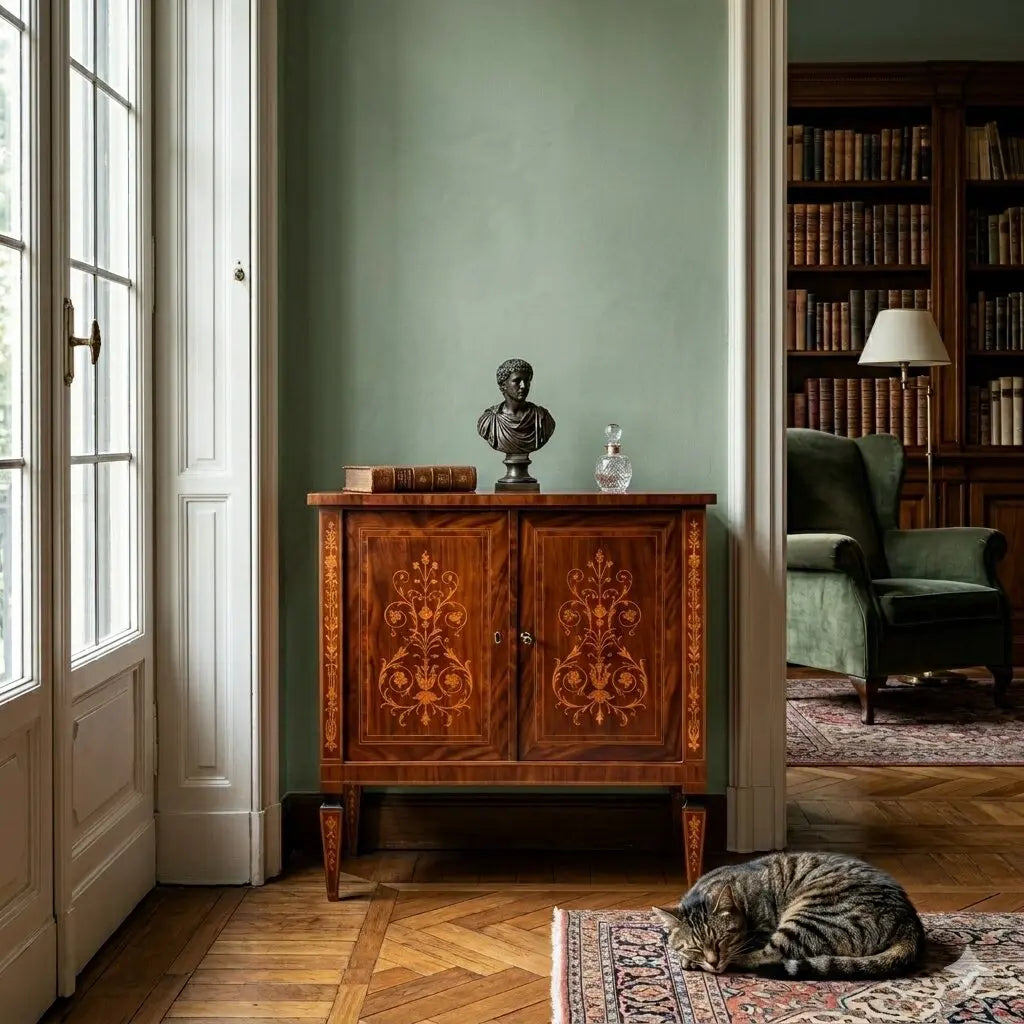 Antique Cupboard Neoclassical Style Veneered in Various Woods '900 - Italy, Early XX Century | Antiques | Cupboards