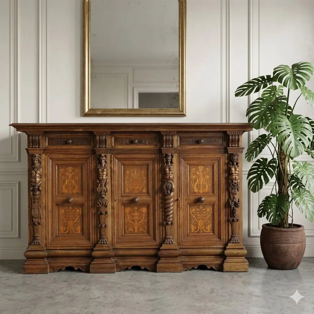 Antique Cupboard Neo-Renaissance Style Carved Wood XX Century - Italy, XX Century | Antiques | Cupboards