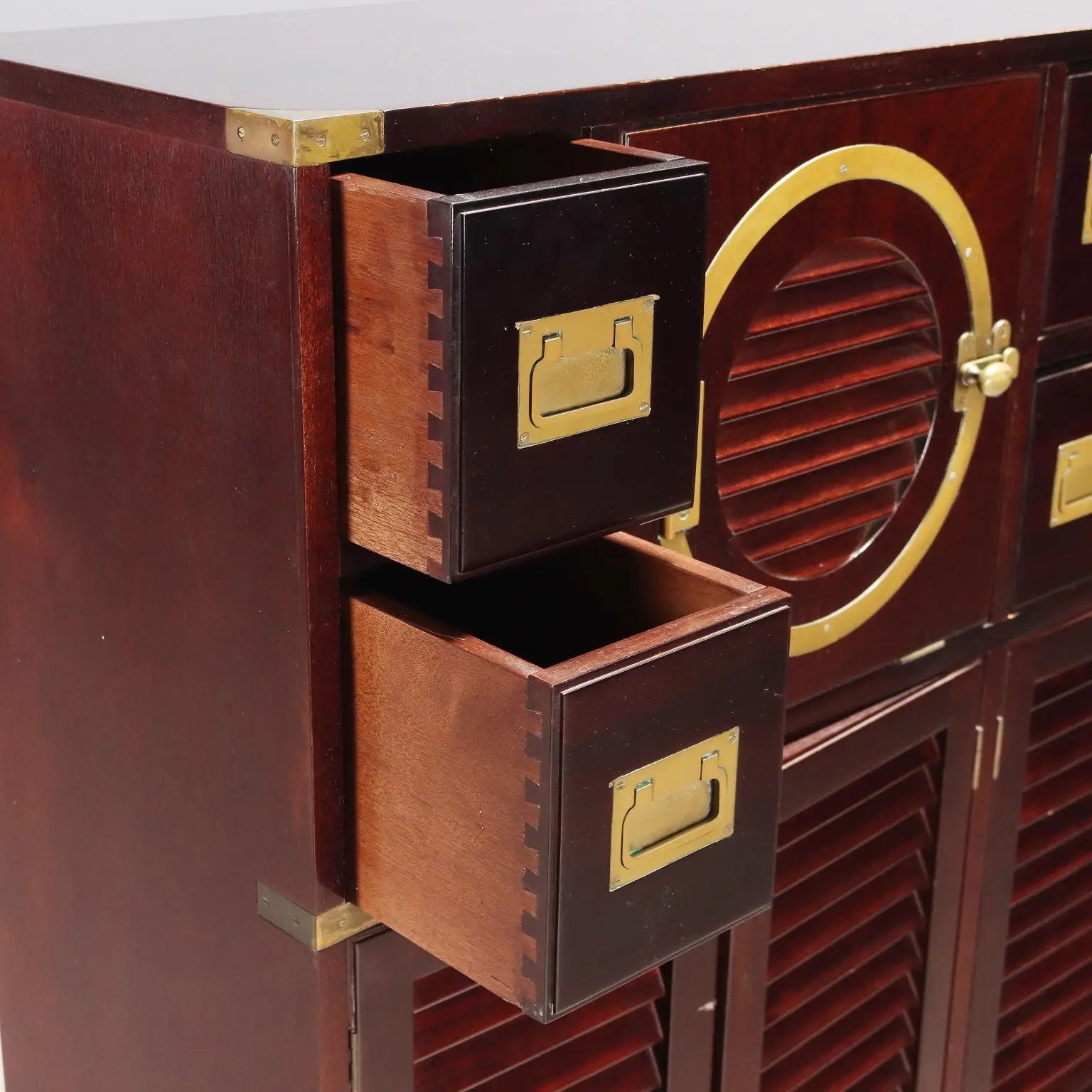 Antique Cupboard Navy Style Mahogany Veneer 2 Drawers XX Century - Italy, XX Century | Antiques | Cupboards