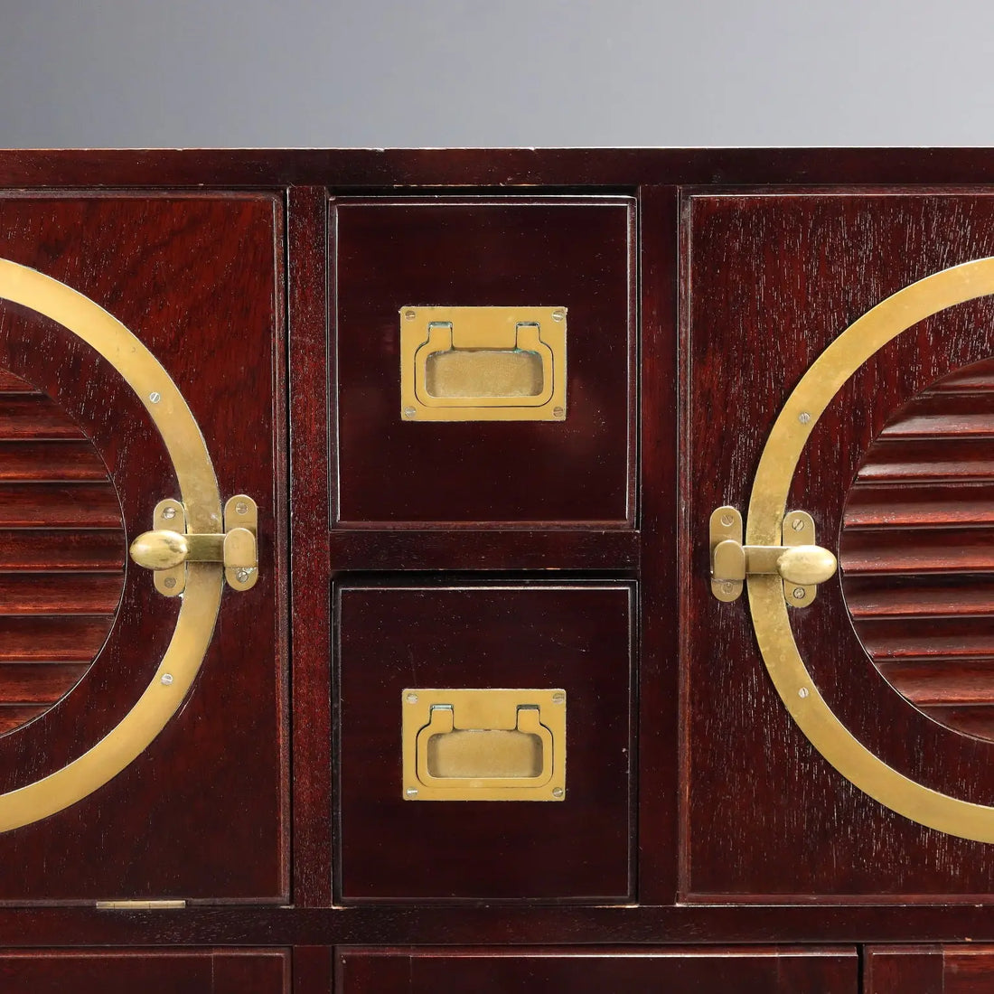 Antique Cupboard Navy Style Mahogany Veneer 2 Drawers XX Century - Italy, XX Century | Antiques | Cupboards