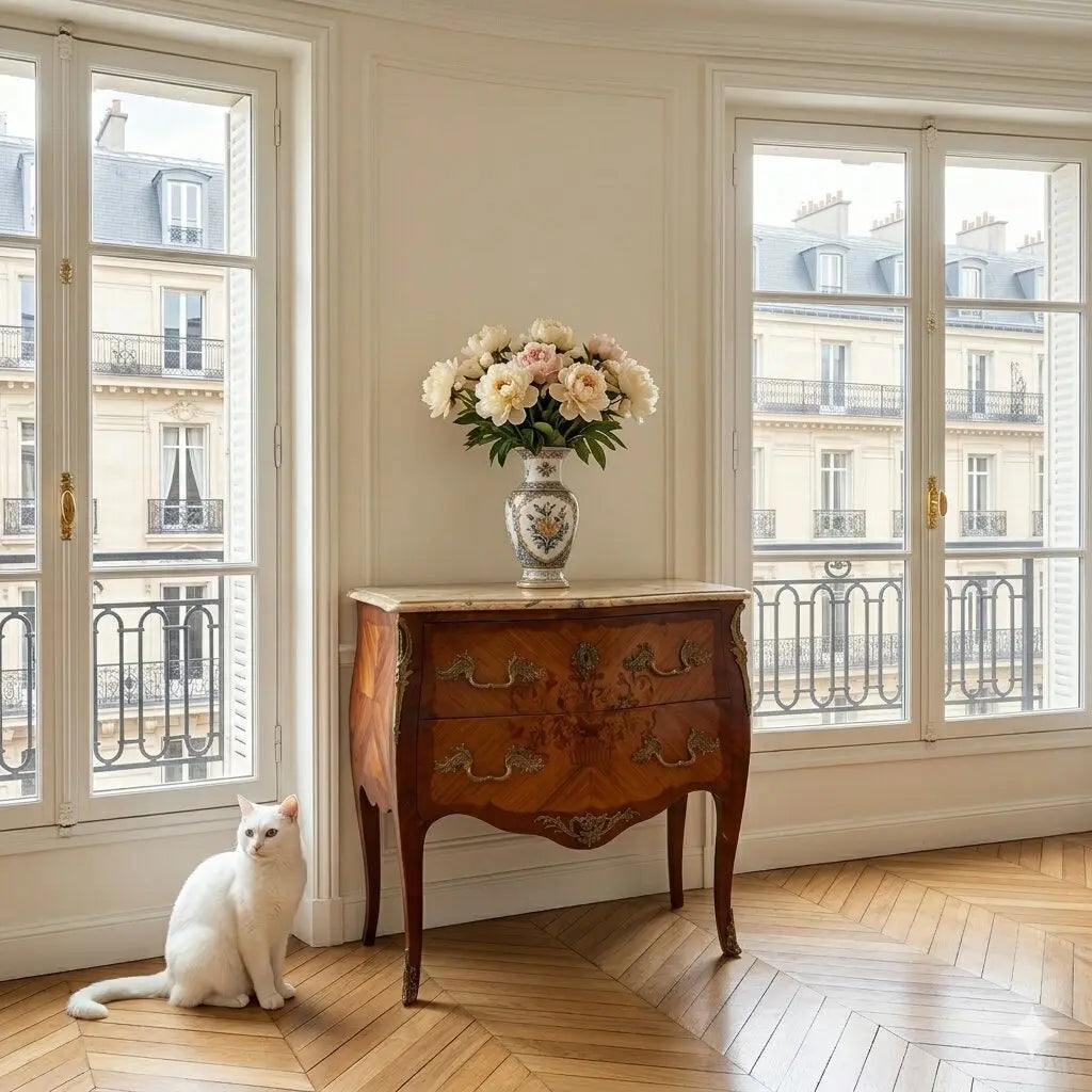Barocchetto Mahogany Chest with Inlays - 20th Century