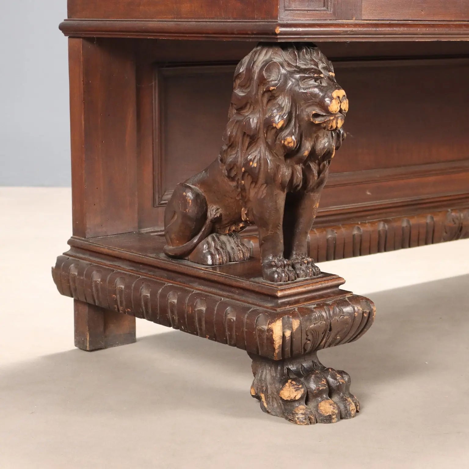 Walnut Sideboard in Neo-Renaissance Style, Italy 20th Century