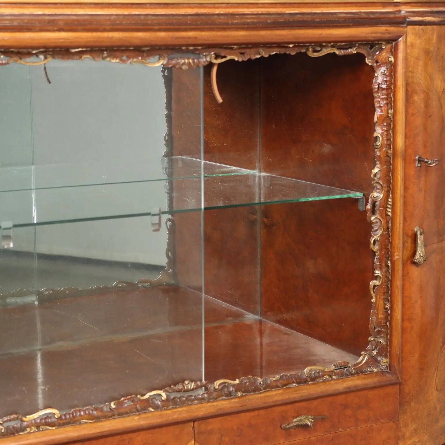 Antique Cupboard Chippendale Style Walnut Italy XX Century - Italy, Early XX Century | Antiques | Bookcases & Showcases