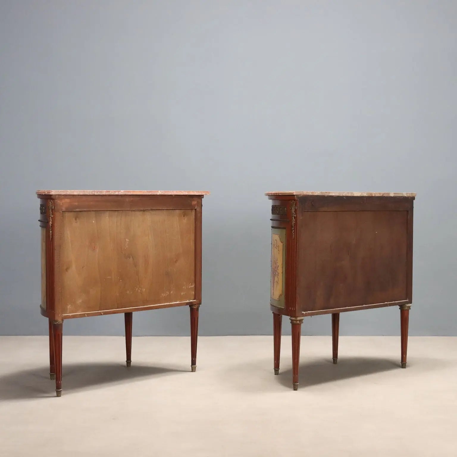 Antique Cupboards Demi-Lune Neoclassical Style Mahogany XX Century