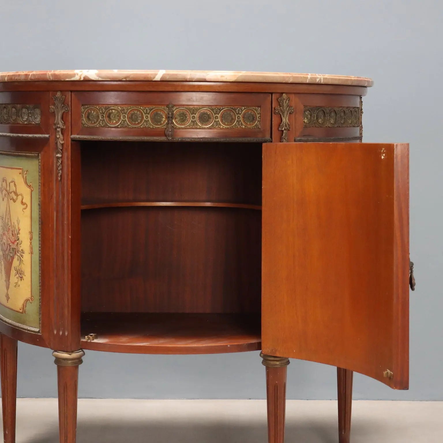 Antique Cupboards Demi-Lune Neoclassical Style Mahogany XX Century