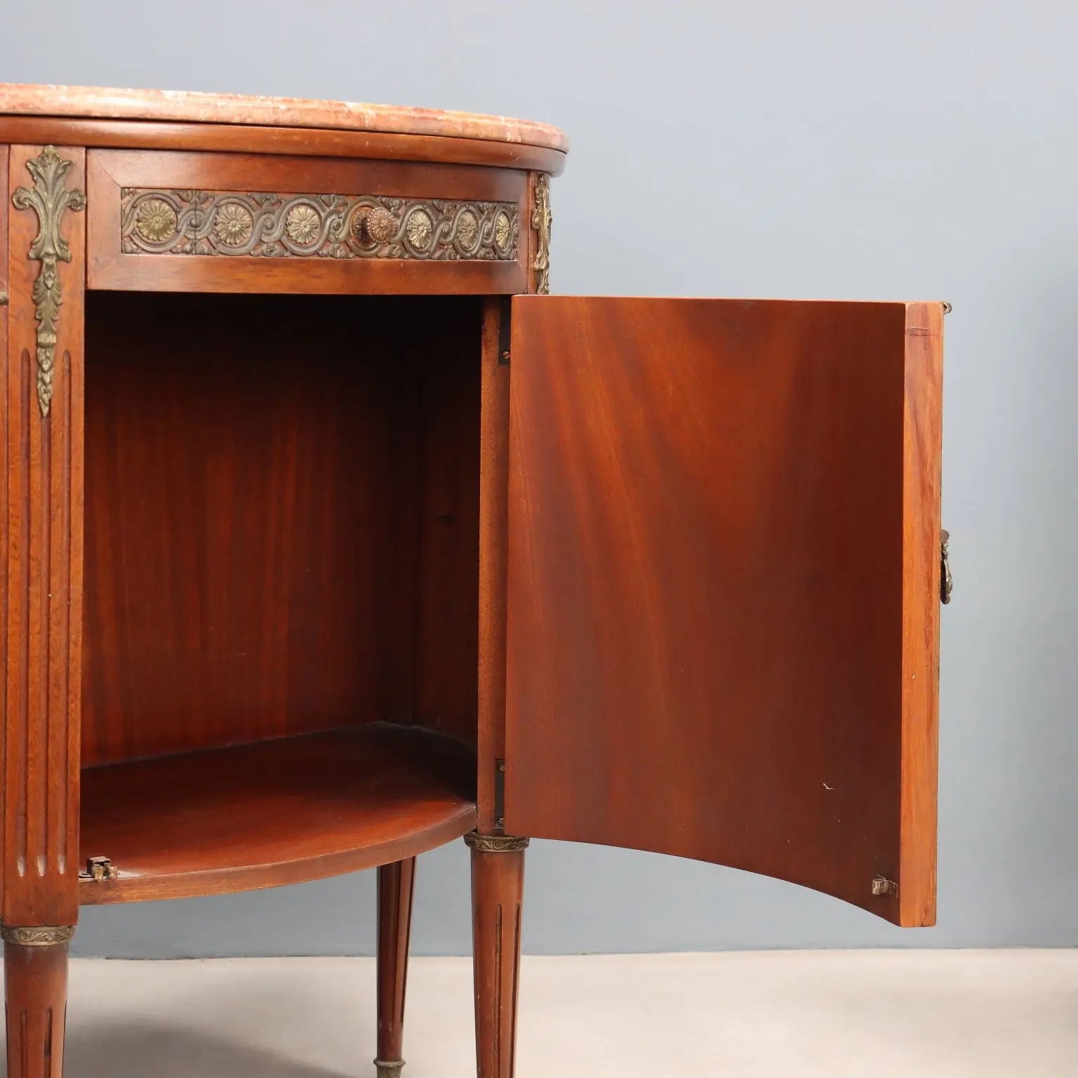 Antique Cupboards Demi-Lune Neoclassical Style Mahogany XX Century