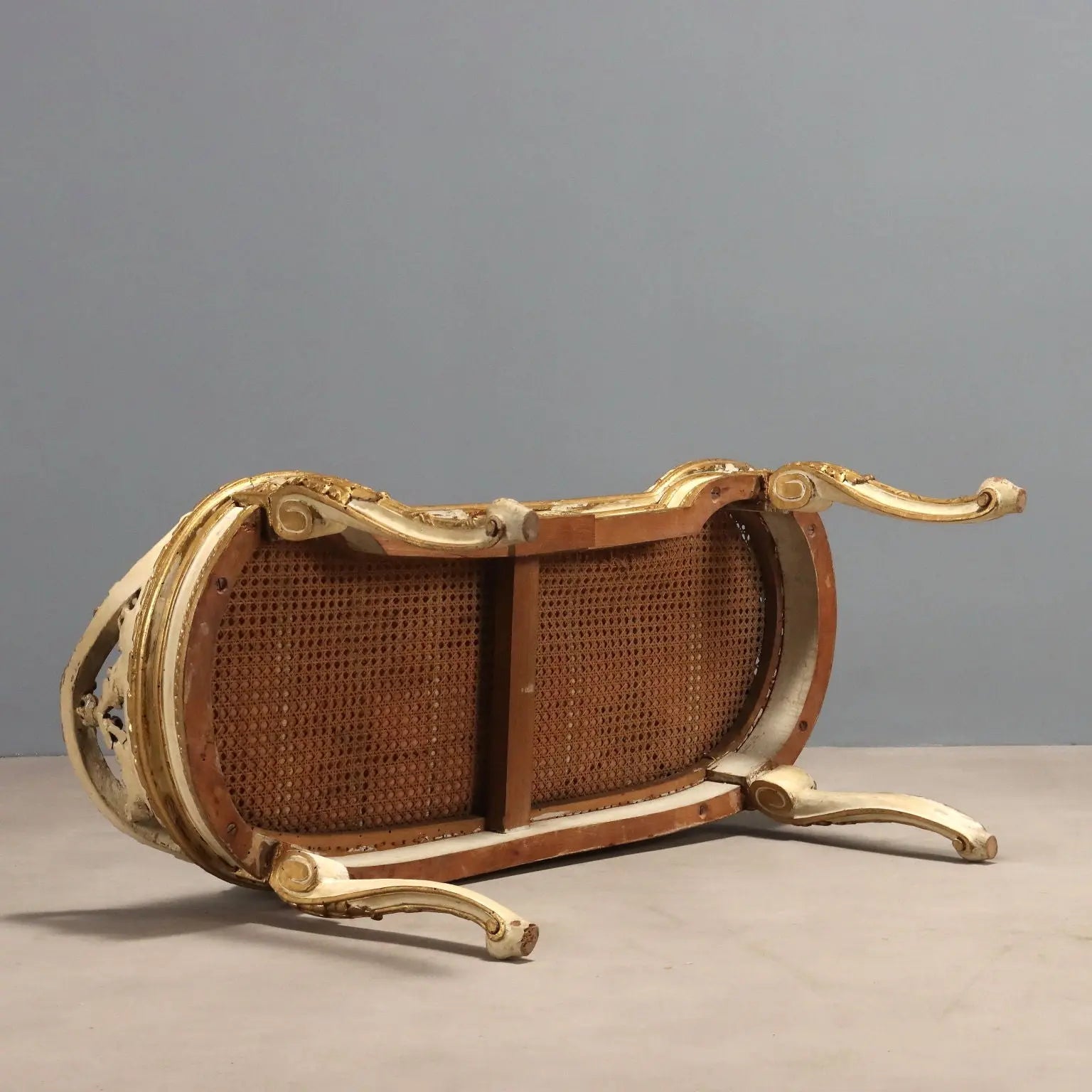 Antique Bench Neoclassical Style Lacquered Gilded Wood '800 - Italy, Late XIX Century | Antiques | Seating