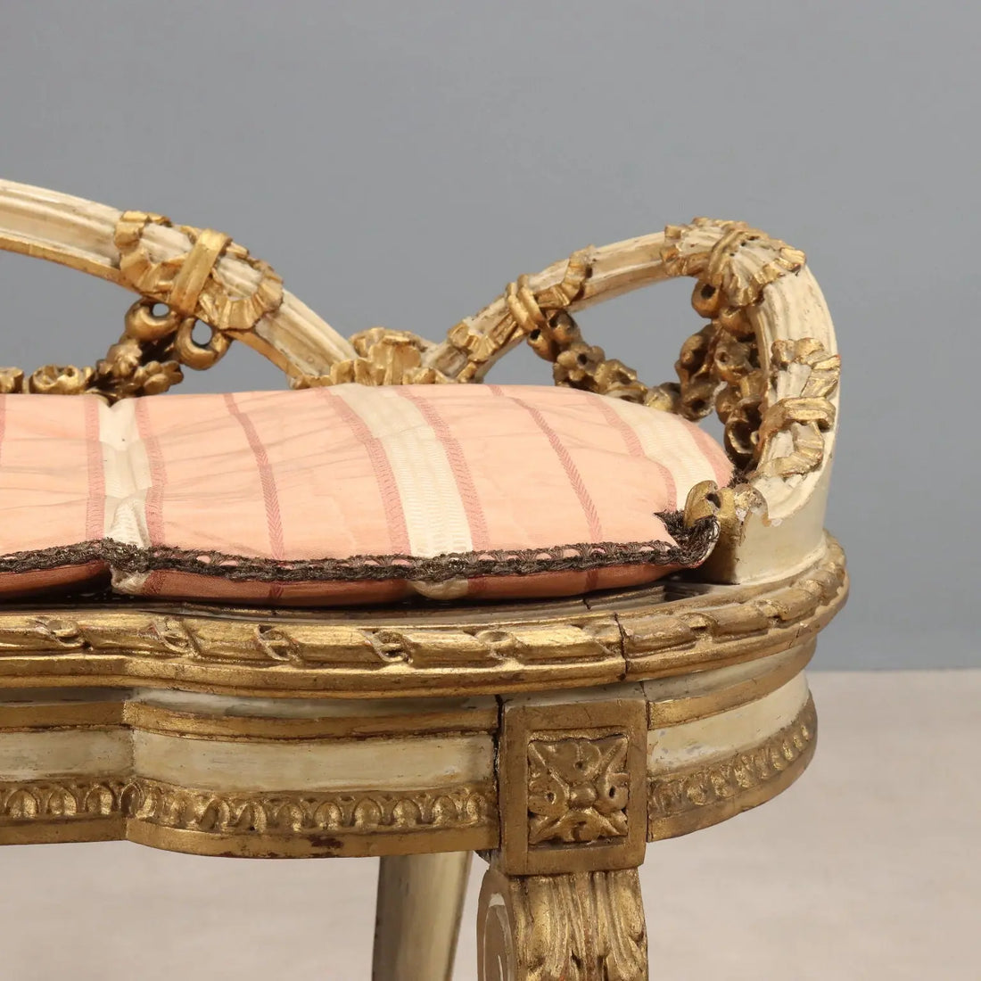 Antique Bench Neoclassical Style Lacquered Gilded Wood '800 - Italy, Late XIX Century | Antiques | Seating