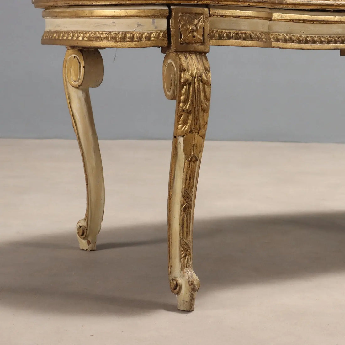 Antique Bench Neoclassical Style Lacquered Gilded Wood '800 - Italy, Late XIX Century | Antiques | Seating