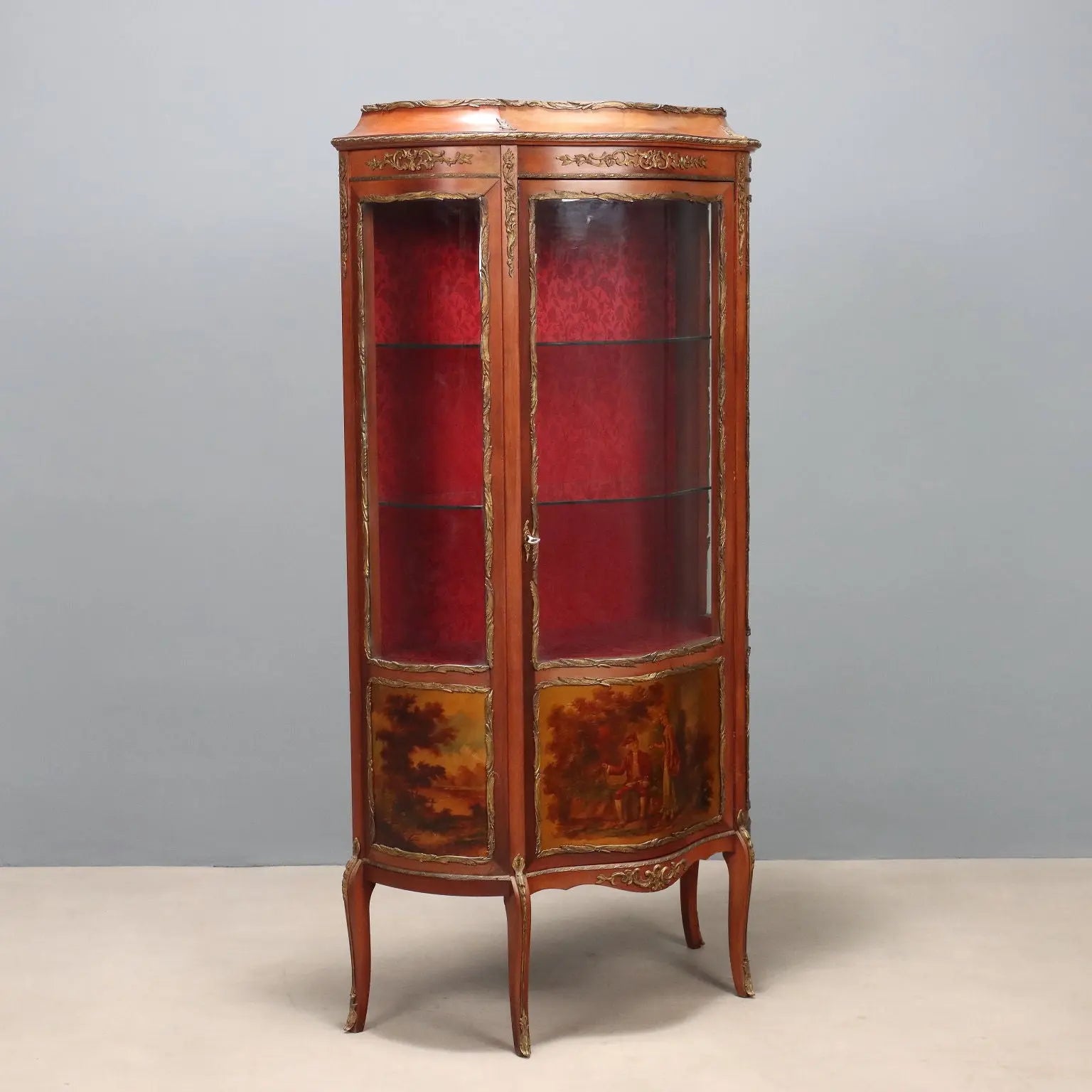 Antique Showcase Baroque Style Mahogany Bronze Italy XX Century - Italy, XX Century | Antiques | Bookcases & Showcases