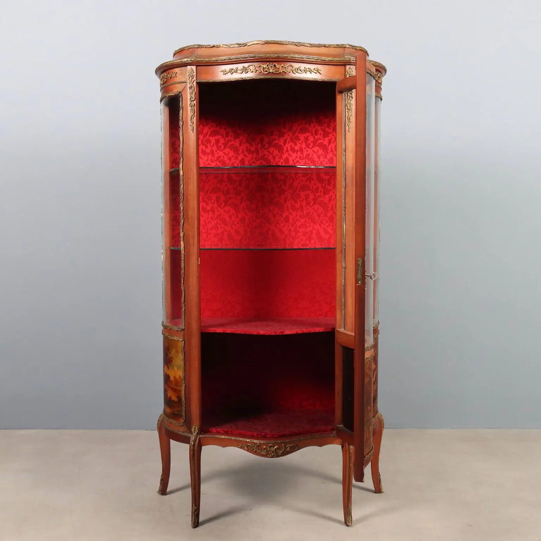 Antique Showcase Baroque Style Mahogany Bronze Italy XX Century - Italy, XX Century | Antiques | Bookcases & Showcases