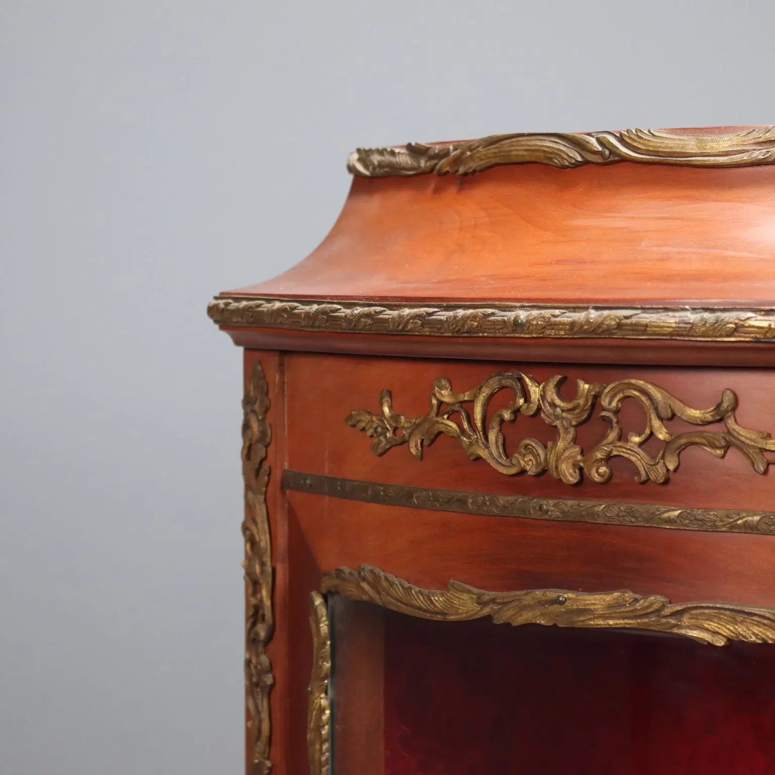 Antique Showcase Baroque Style Mahogany Bronze Italy XX Century - Italy, XX Century | Antiques | Bookcases & Showcases