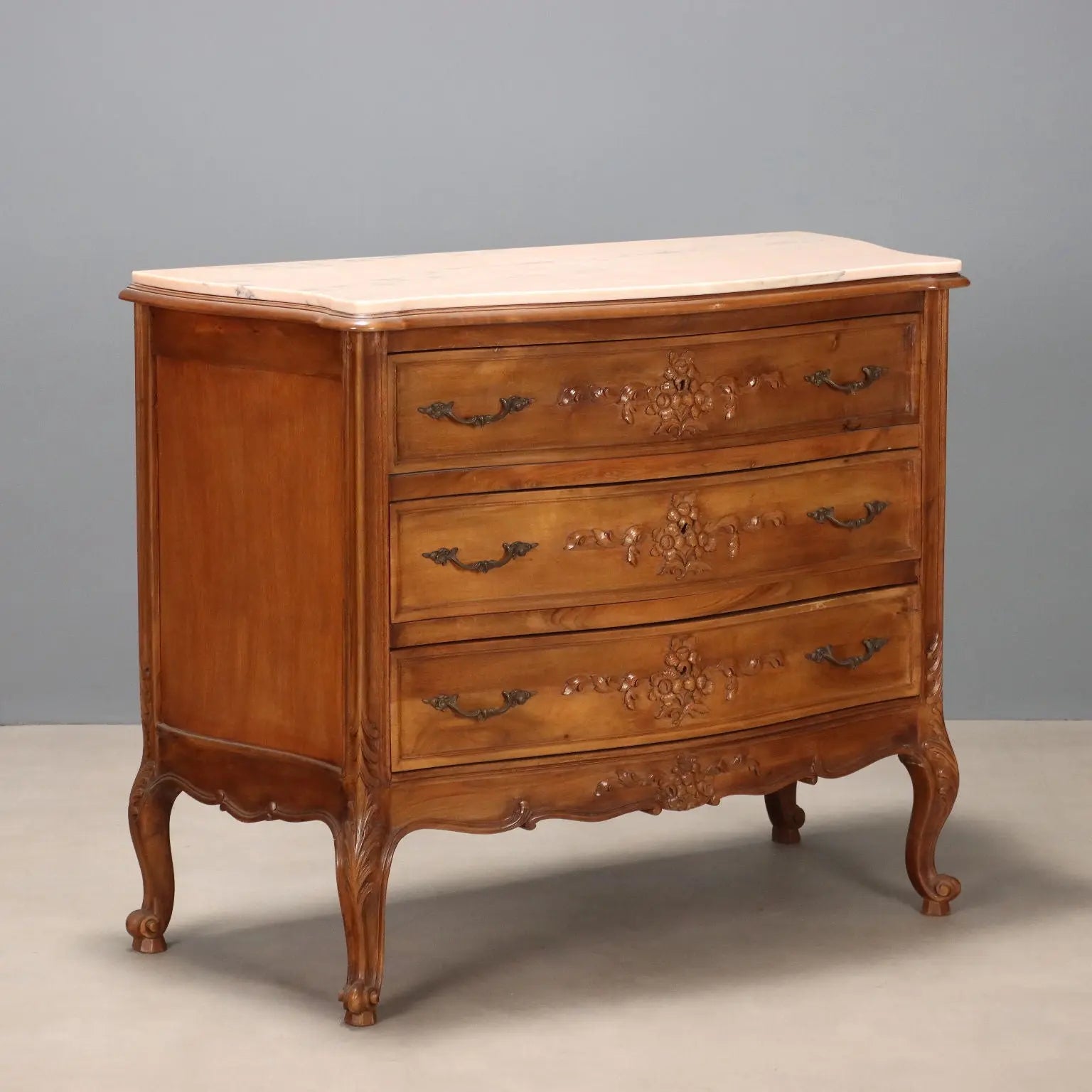 Antique Chest of Drawers Baroque Style Walnut 3 Drawers XX Century - Italy, XX Century | Antiques | Chest of Drawers & Commodes