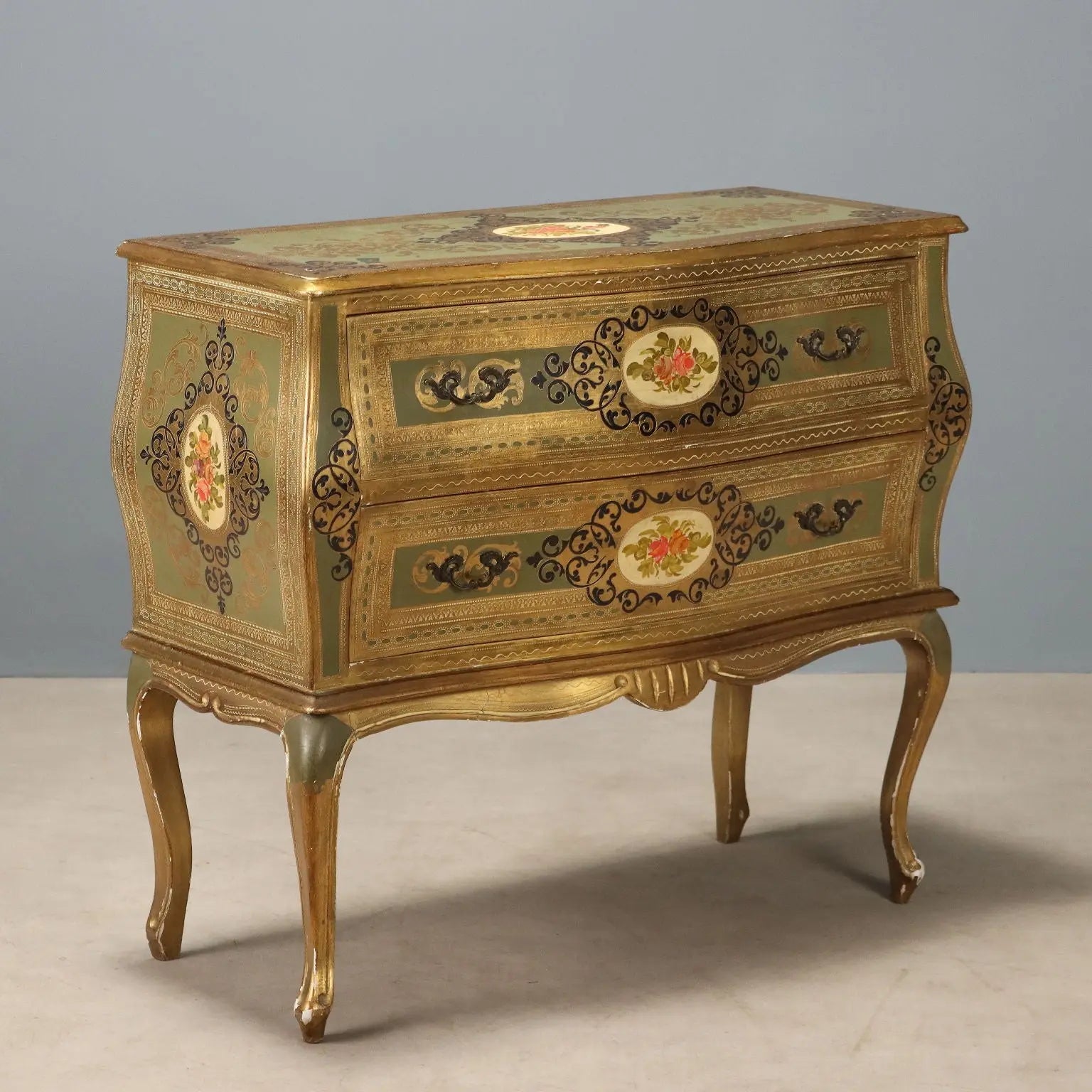 Antique Chest of Drawers Lacquered Painted Wood XX Century - Italy, XX Century | Antiques | Chest of Drawers & Commodes