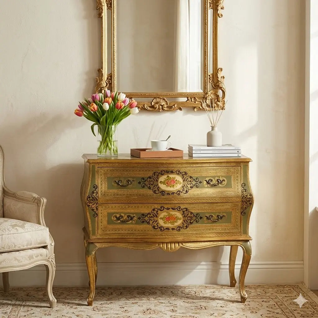 Antique Chest of Drawers Lacquered Painted Wood XX Century - Italy, XX Century | Antiques | Chest of Drawers & Commodes