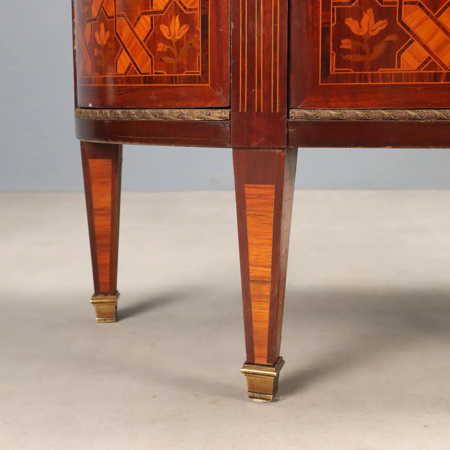 Antique Cupboard Half-Moon Shaped Neoclassical Style XX Century