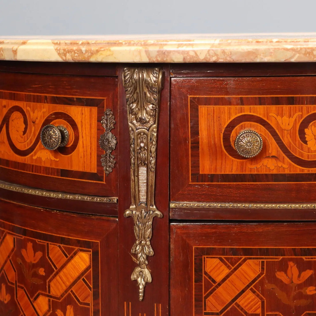 Antique Cupboard Half-Moon Shaped Neoclassical Style XX Century