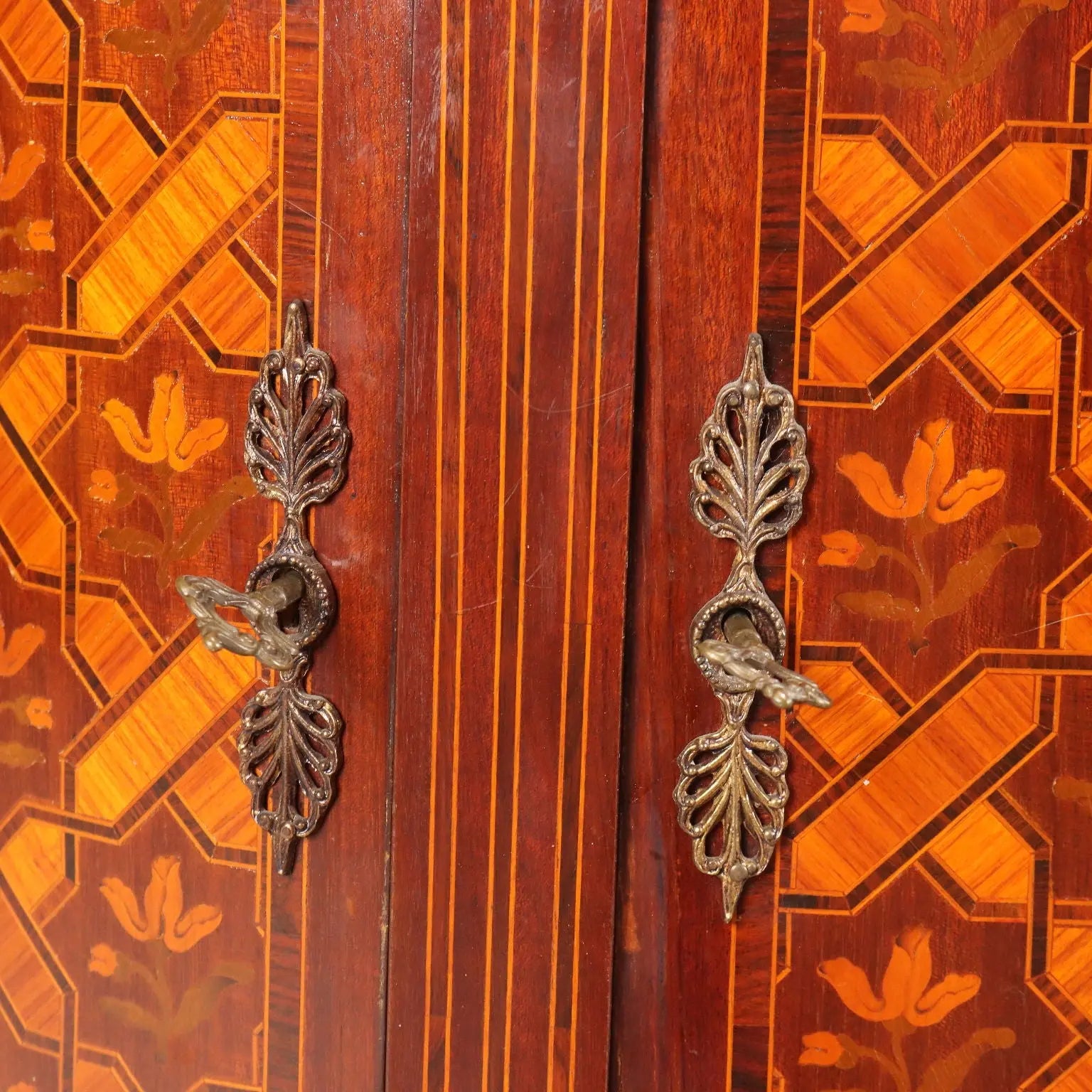 Antique Cupboard Half-Moon Shaped Neoclassical Style XX Century