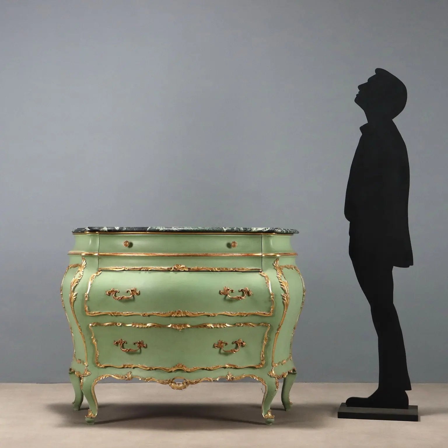 Antique Chest of Drawers Baroque Style Lacquered Wood XX Century