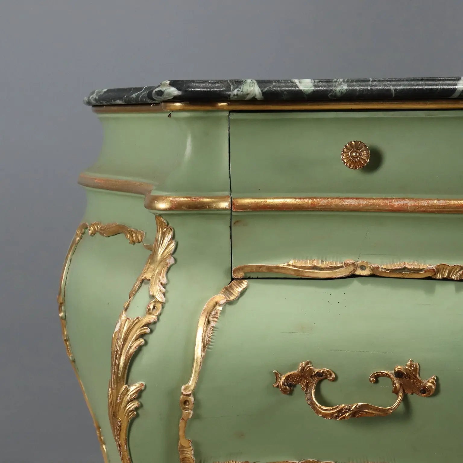 Antique Chest of Drawers Baroque Style Lacquered Wood XX Century