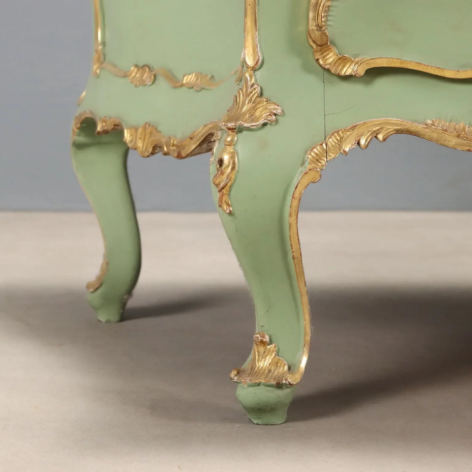Antique Chest of Drawers Baroque Style Lacquered Wood XX Century