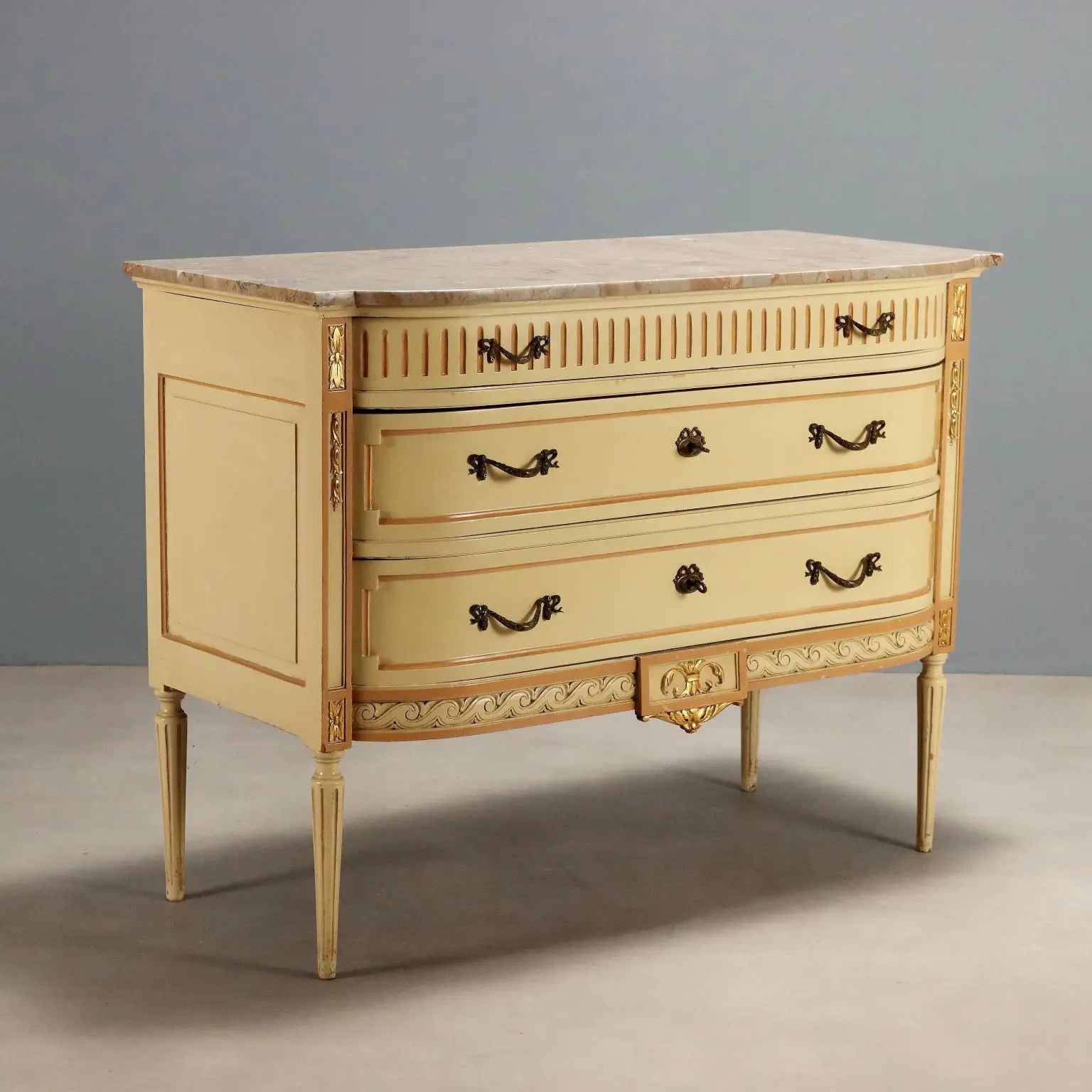 Antique Chest of Drawers Neoclassical Style Lacquered Wood '900