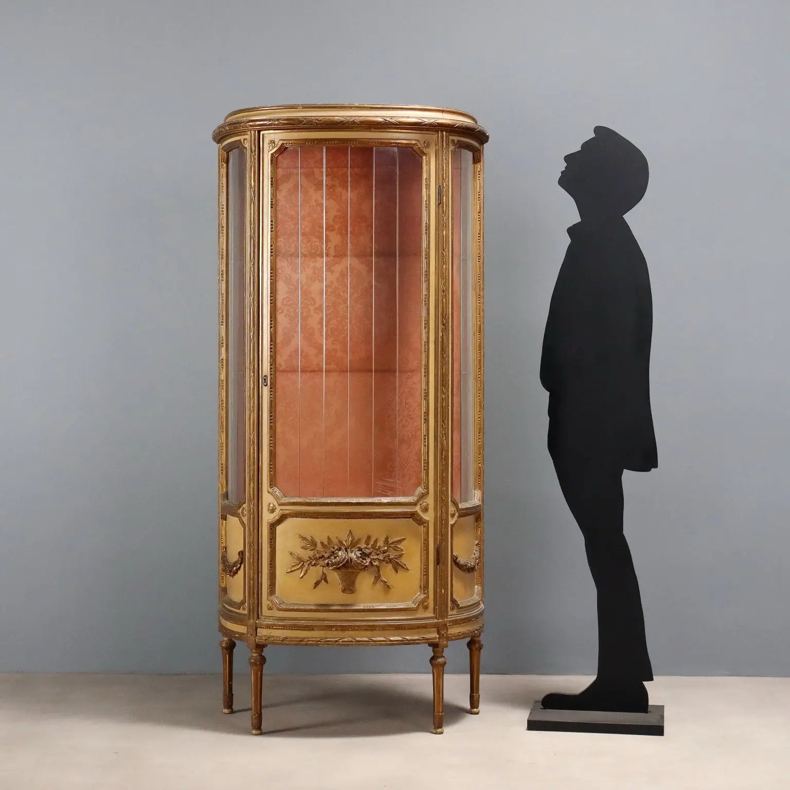 Antique Showcase Neoclassical Style Carved Wood XIX Century