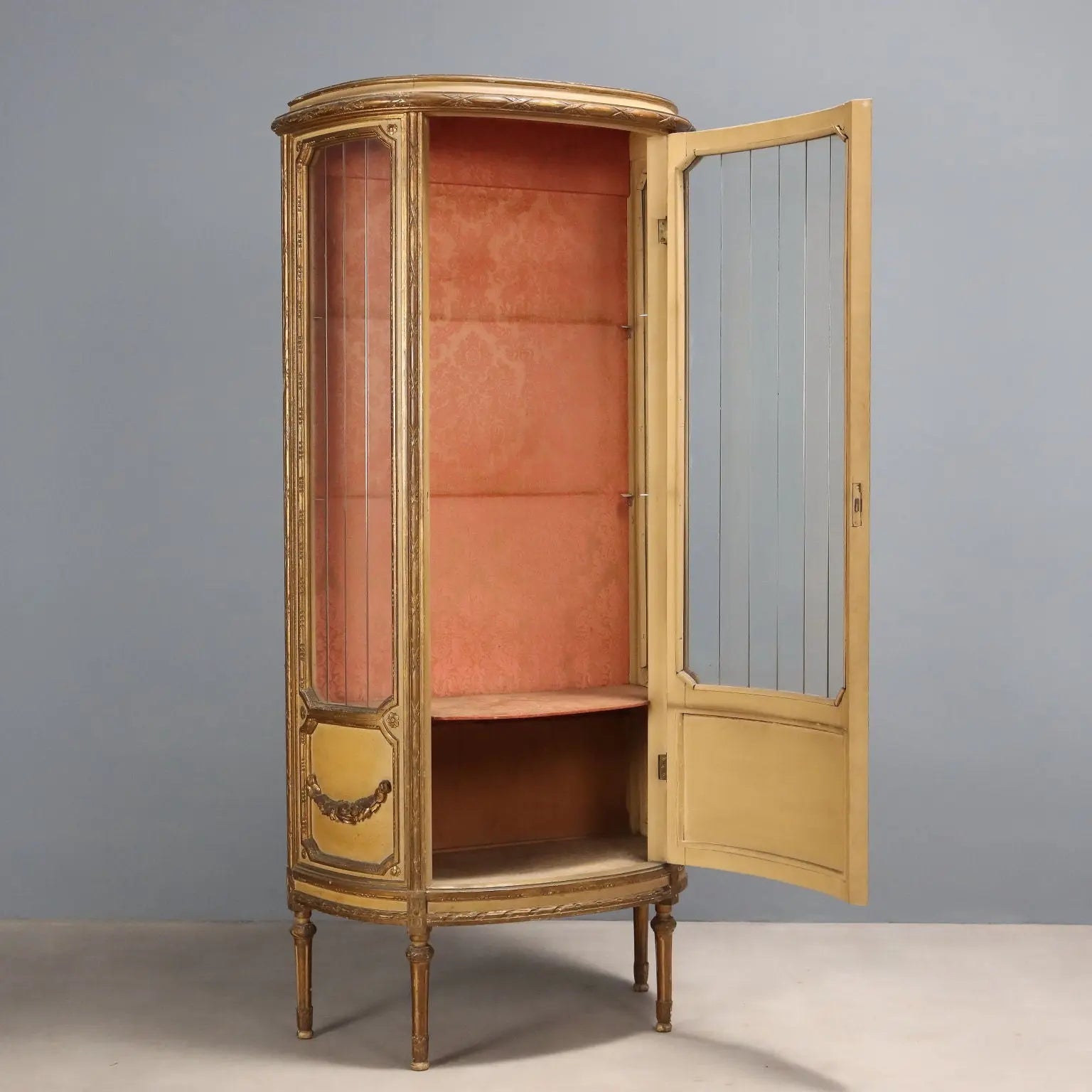 Antique Showcase Neoclassical Style Carved Wood XIX Century