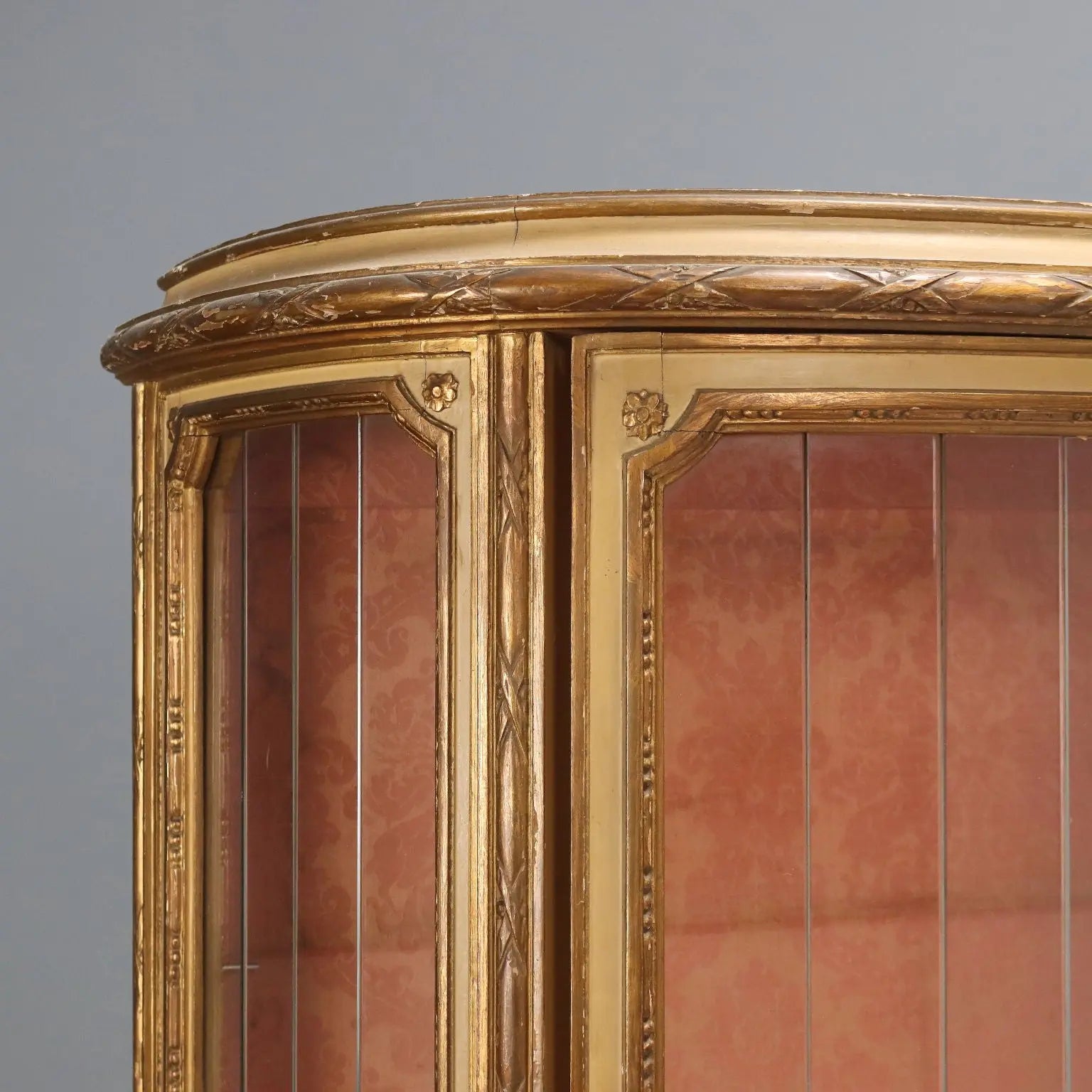 Antique Showcase Neoclassical Style Carved Wood XIX Century