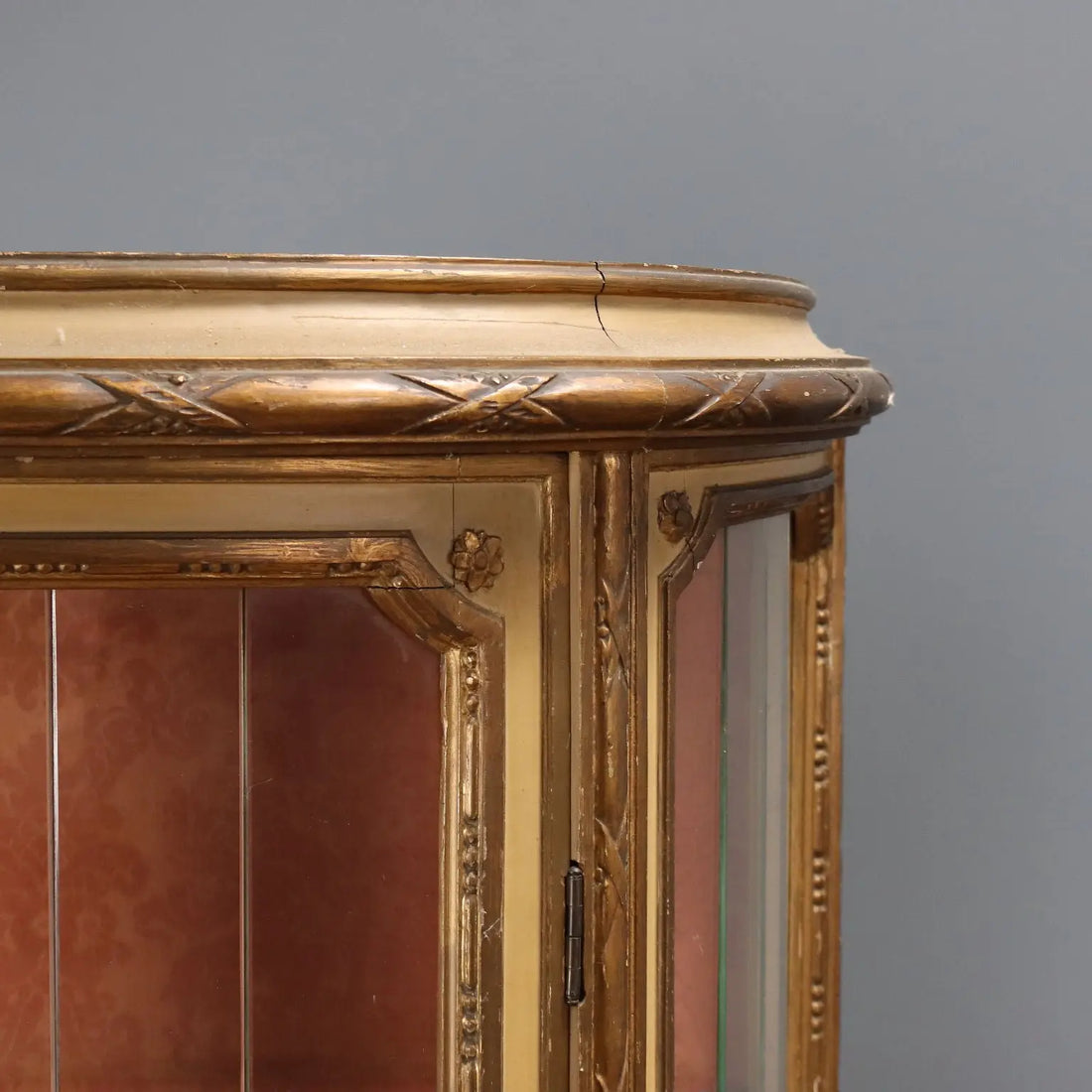 Antique Showcase Neoclassical Style Carved Wood XIX Century