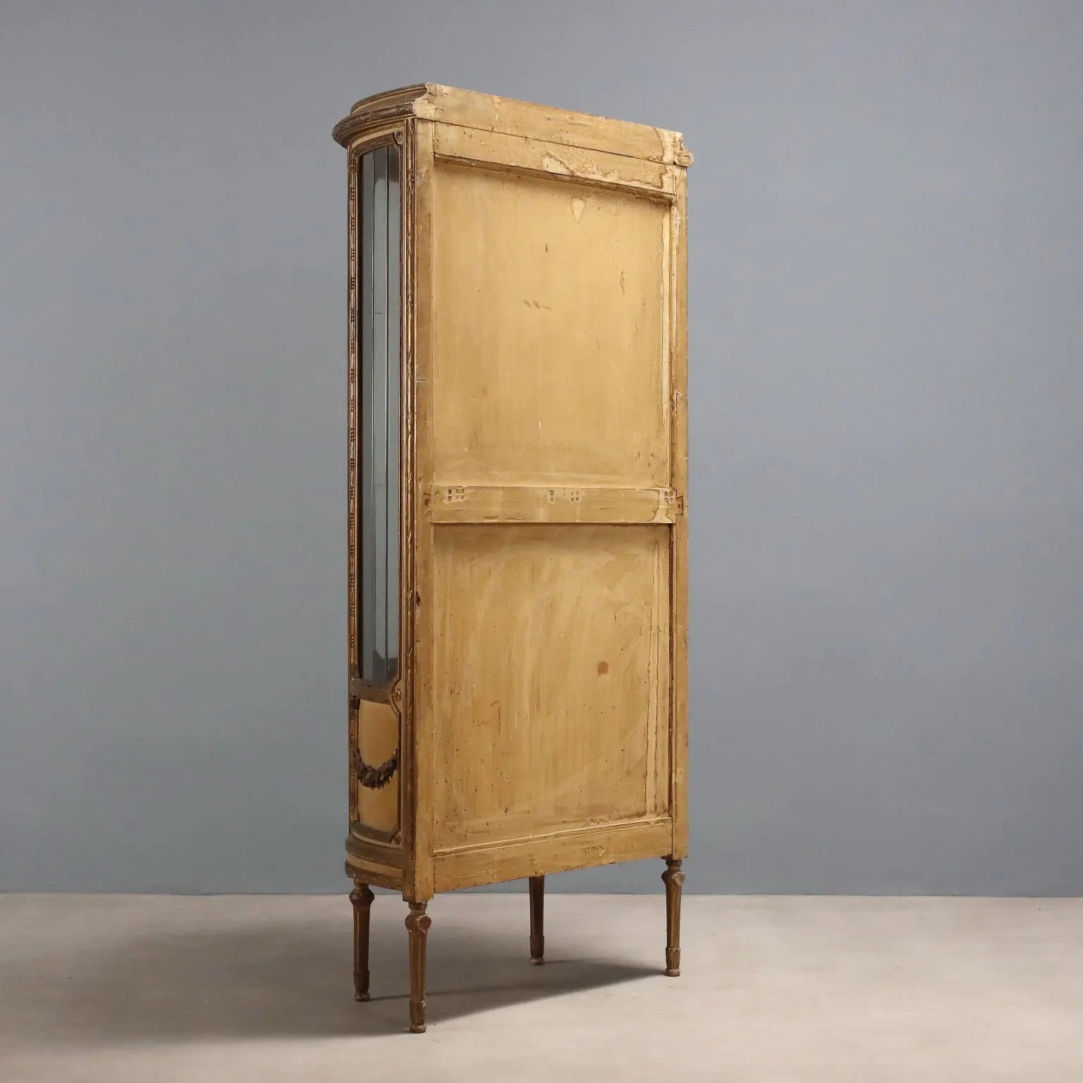 Antique Showcase Neoclassical Style Carved Wood XIX Century