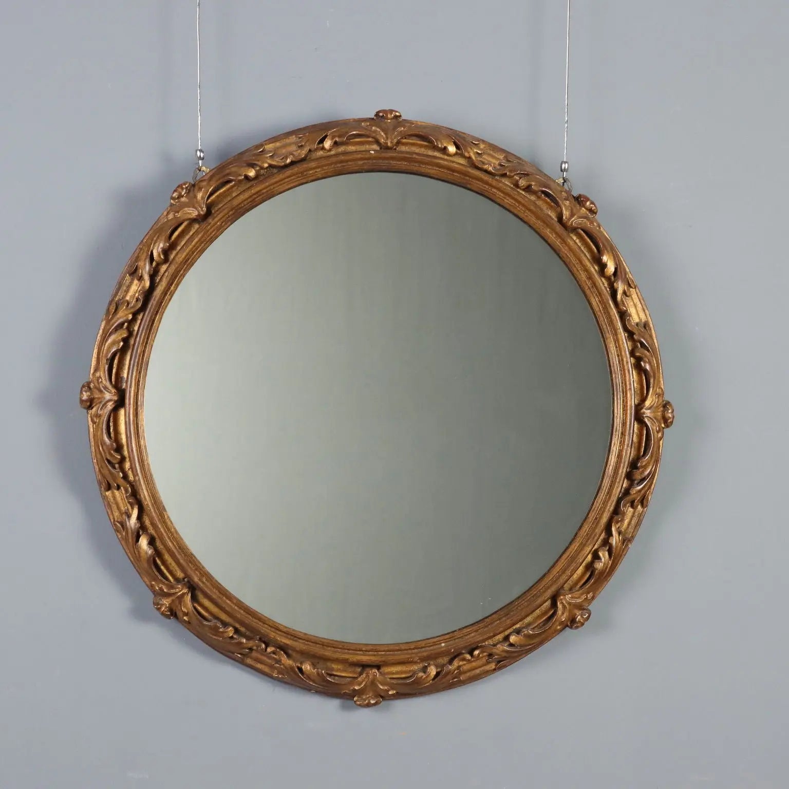 Antique Mirror Carved Gilded Wood Italy XX Century