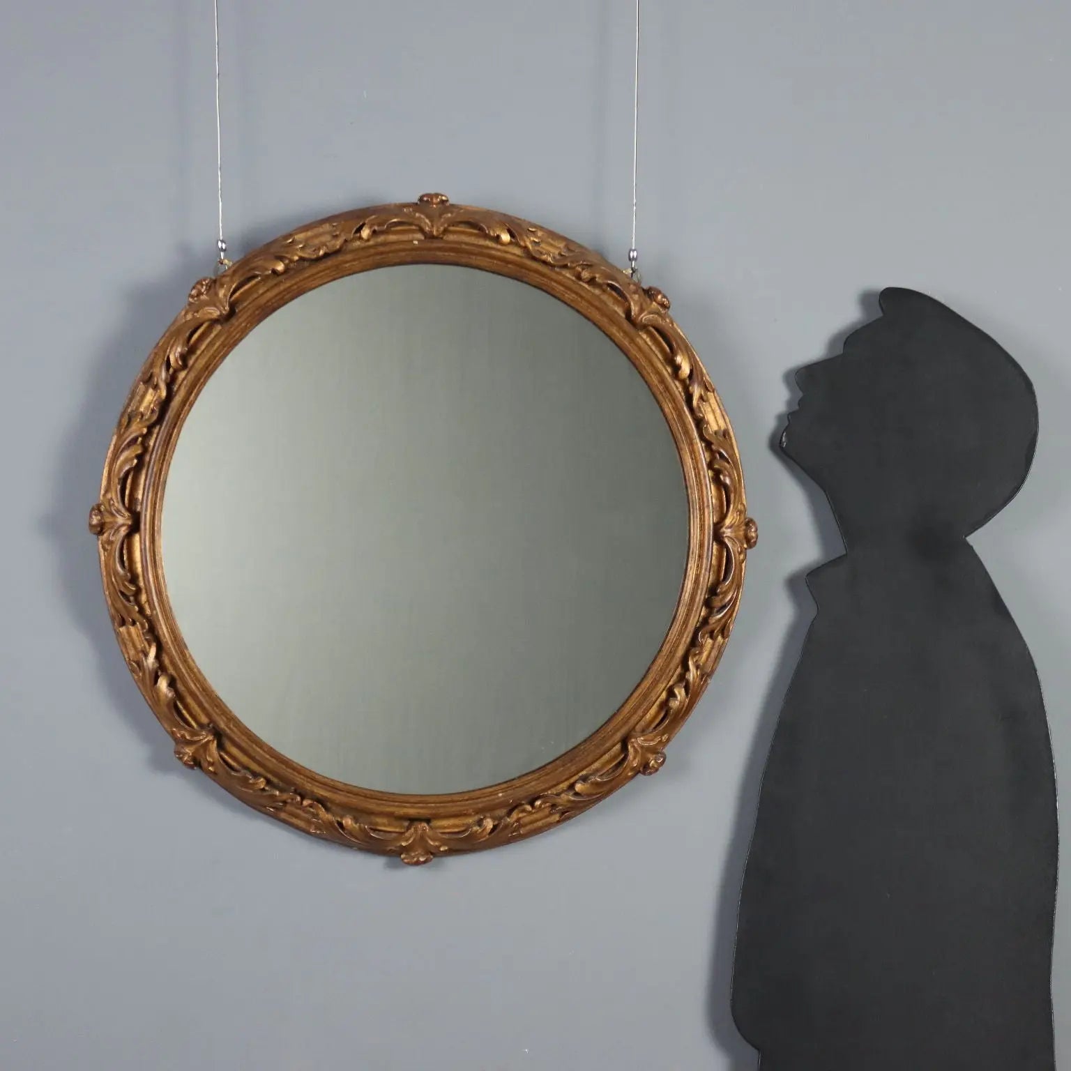 Antique Mirror Carved Gilded Wood Italy XX Century