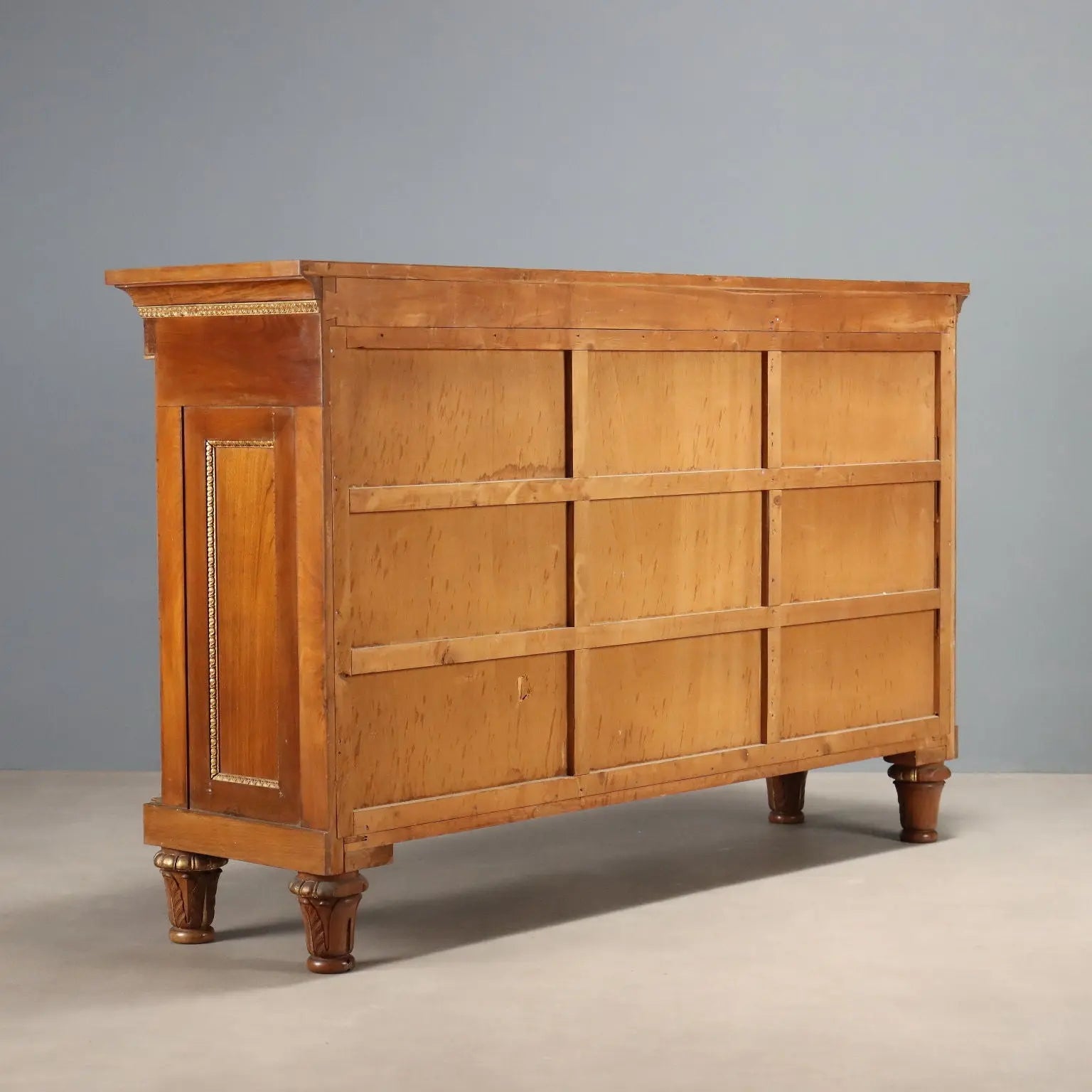 Antique Cupboard Empire Style Walnut 3 Doors XX Century