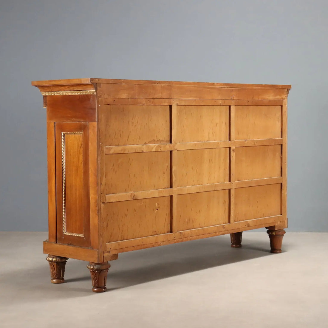 Antique Cupboard Empire Style Walnut 3 Doors XX Century