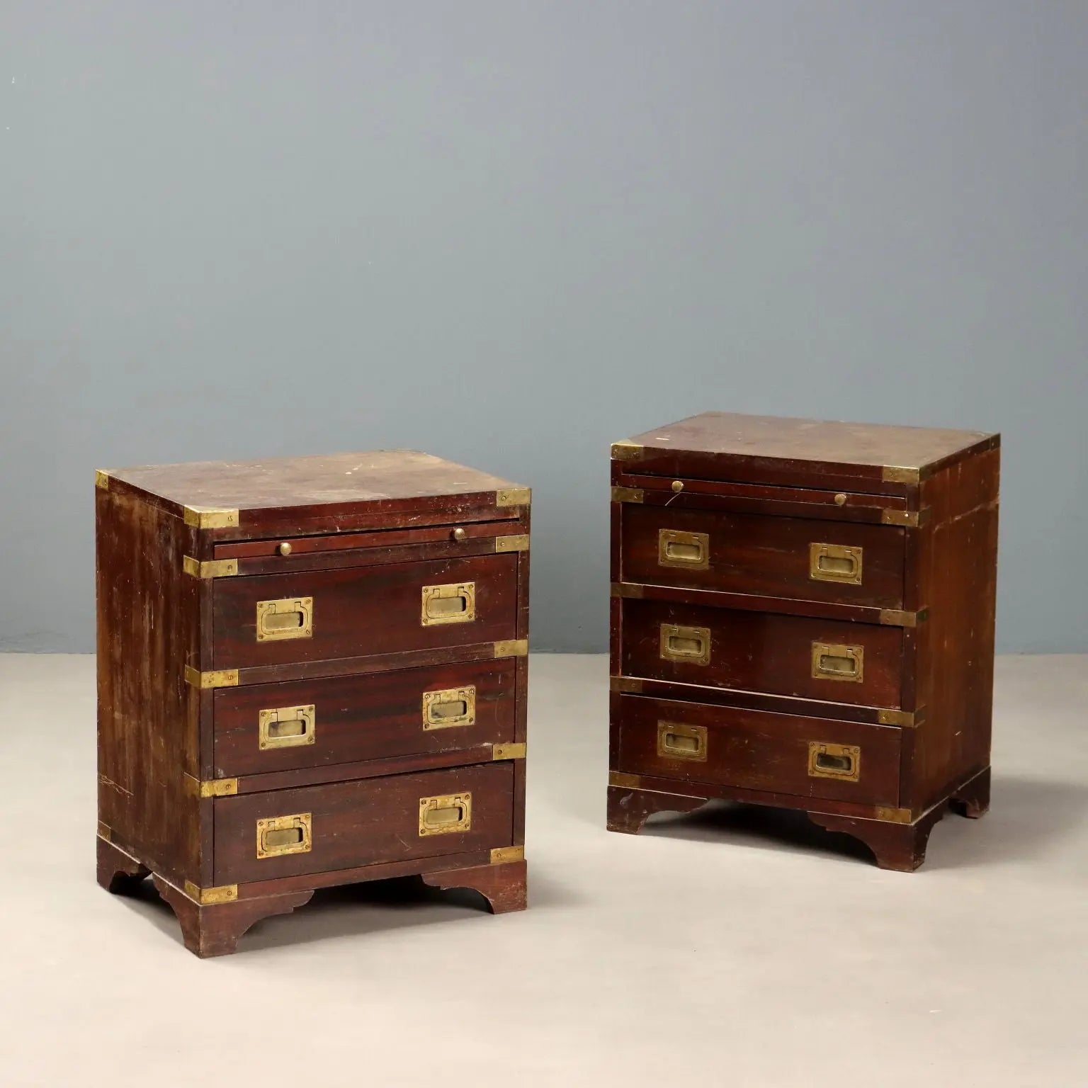 Antique Bedside Tables Mahogany Brass United Kingdom XX Century
