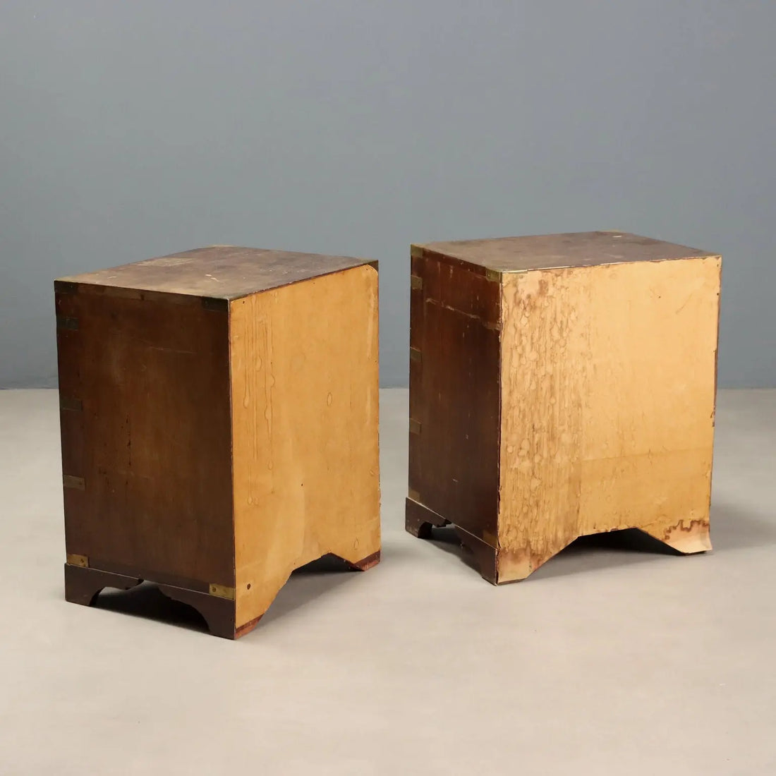 Antique Bedside Tables Mahogany Brass United Kingdom XX Century