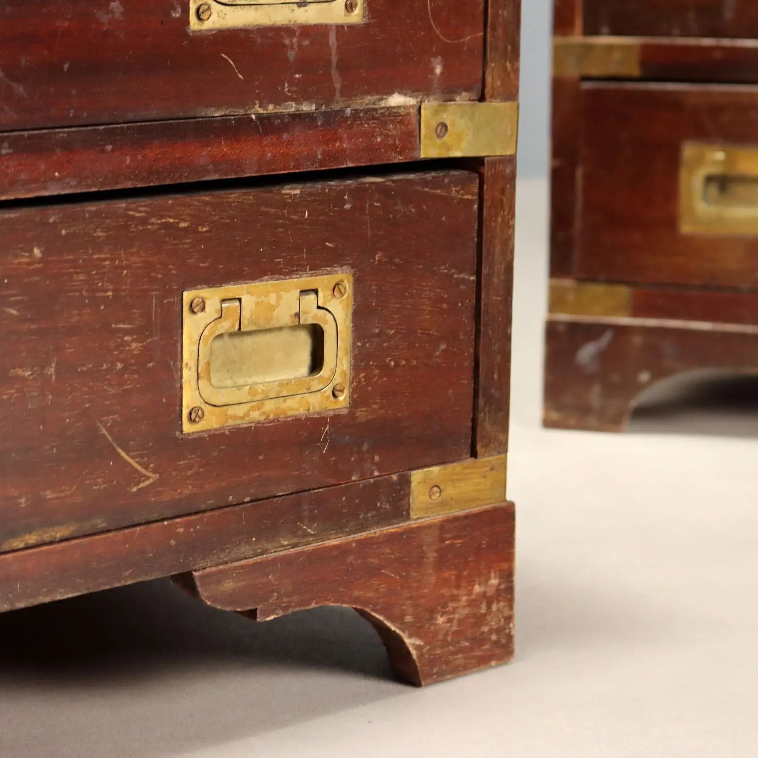 Antique Bedside Tables Mahogany Brass United Kingdom XX Century