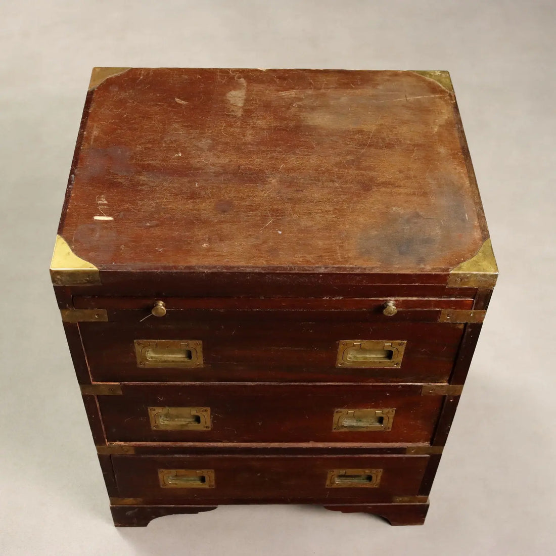 Antique Bedside Tables Mahogany Brass United Kingdom XX Century