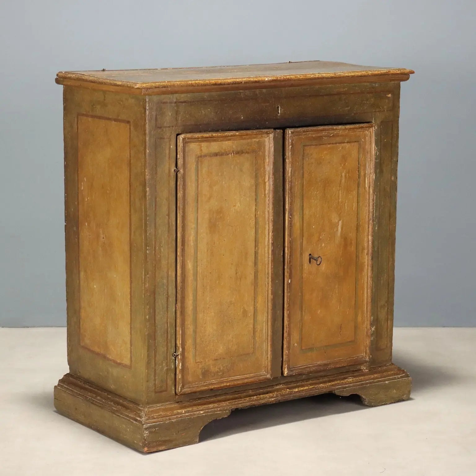 Antique Baroque Cupboard Lacquered Poplar XVIII Century